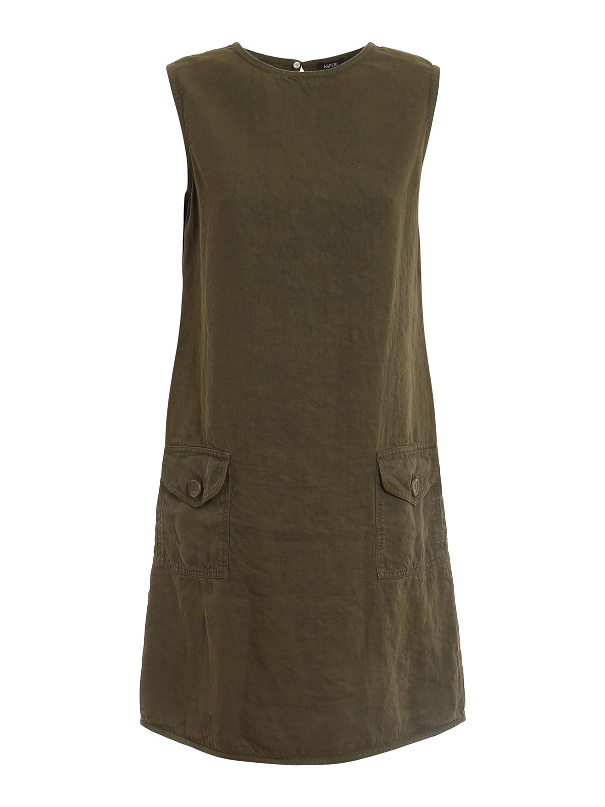 Knee length dresses Aspesi - Linen dress with pockets - G2921C25385377