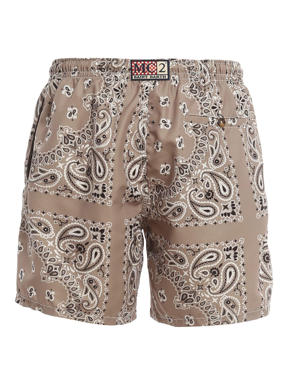 bandana print swim trunks