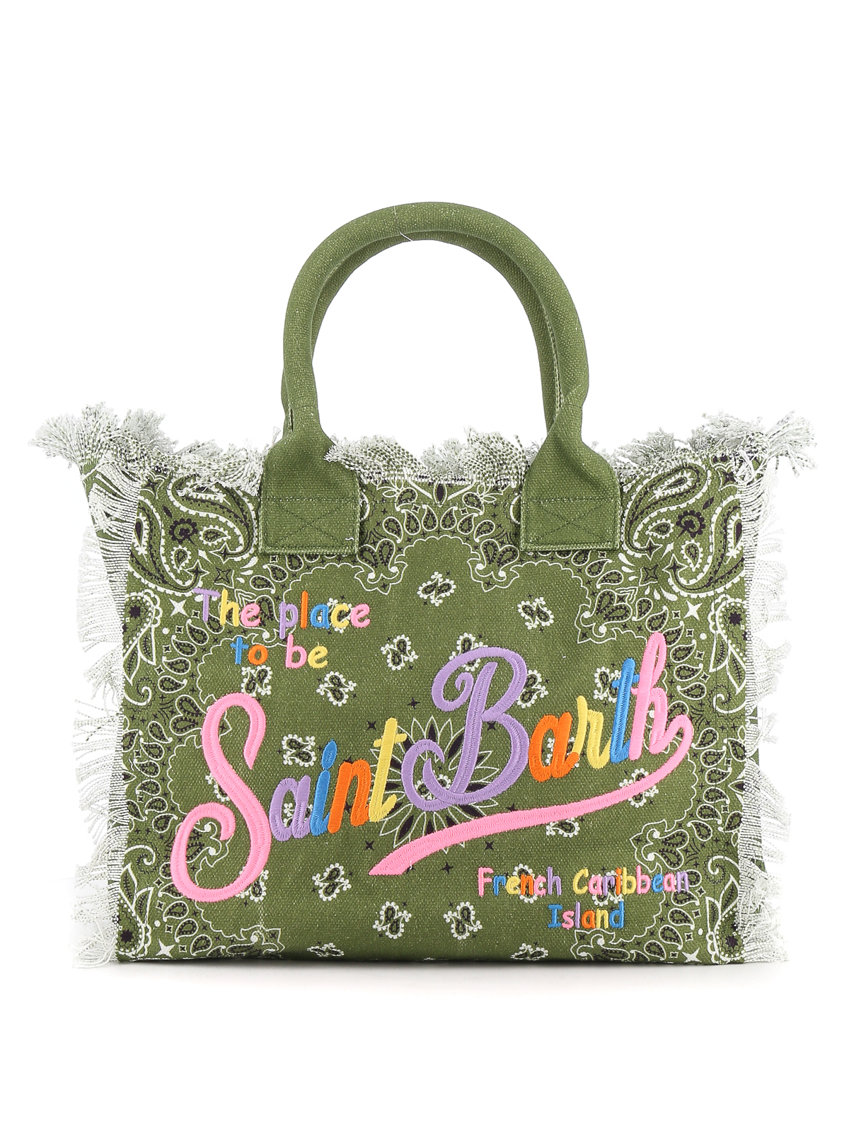Totes bags Mc2 Saint Barth - Logo embroidery Bandana print tote ...