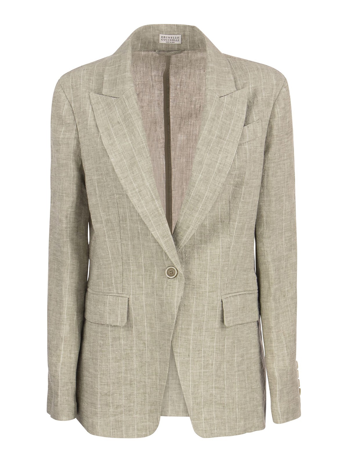 Blazers Brunello Cucinelli - Pinstriped linen blazer - MH597RL206C001