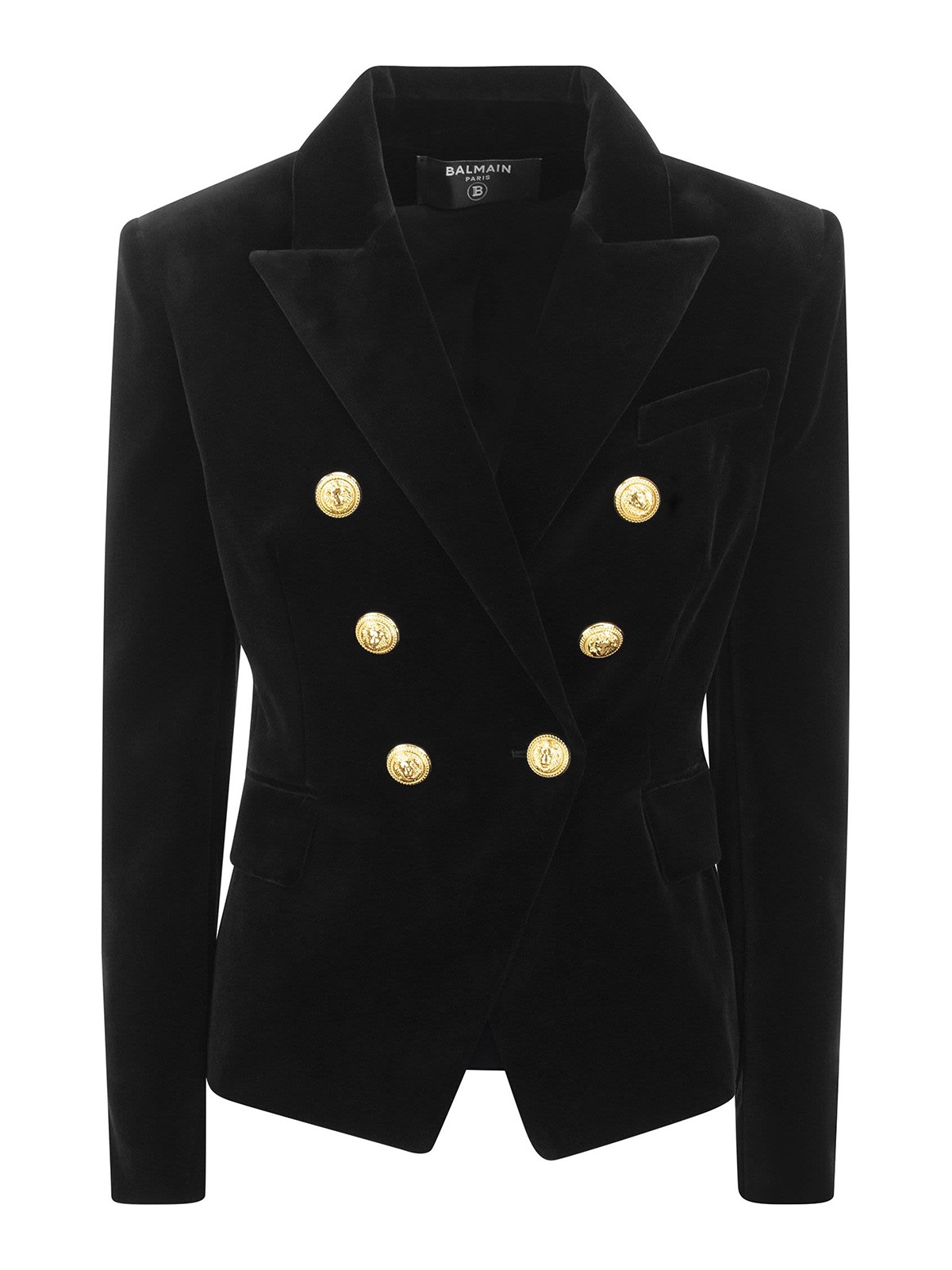 Blazers Balmain - Velvet double-breasted blazer - YF1SG000CC260PA