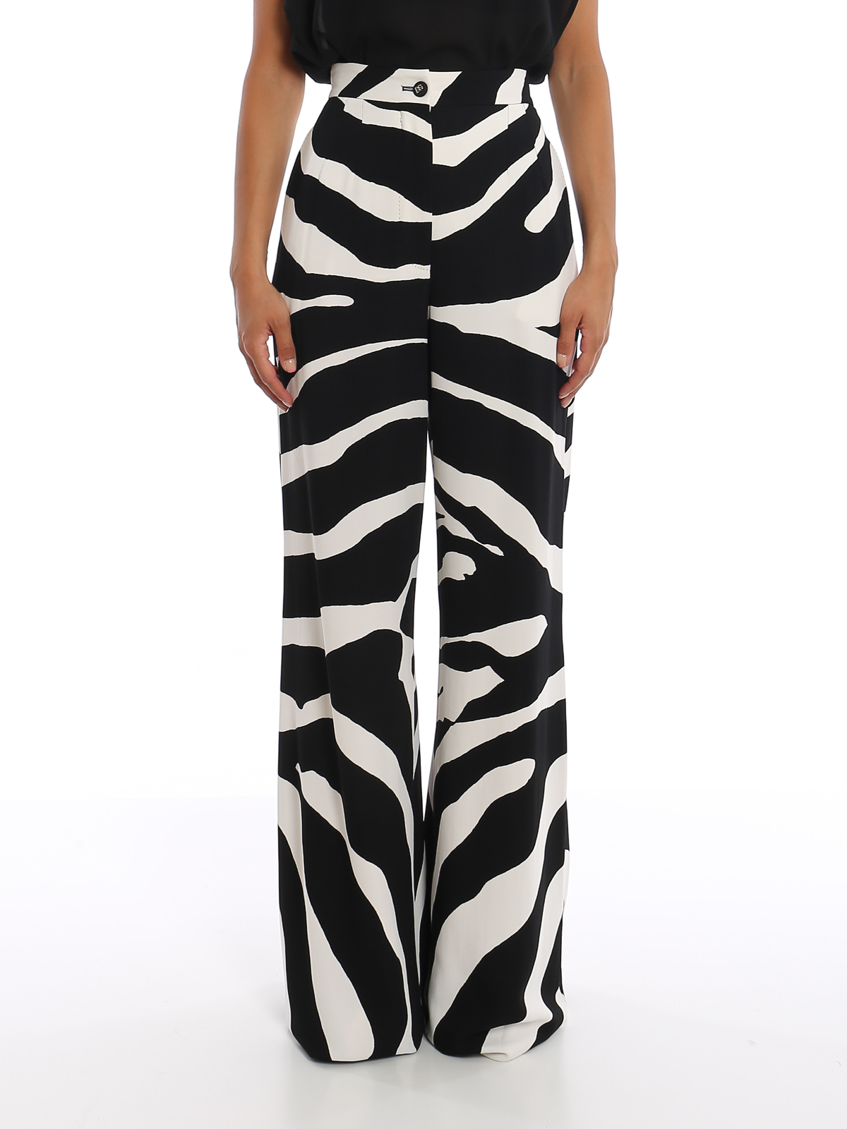 zara striped palazzo trousers