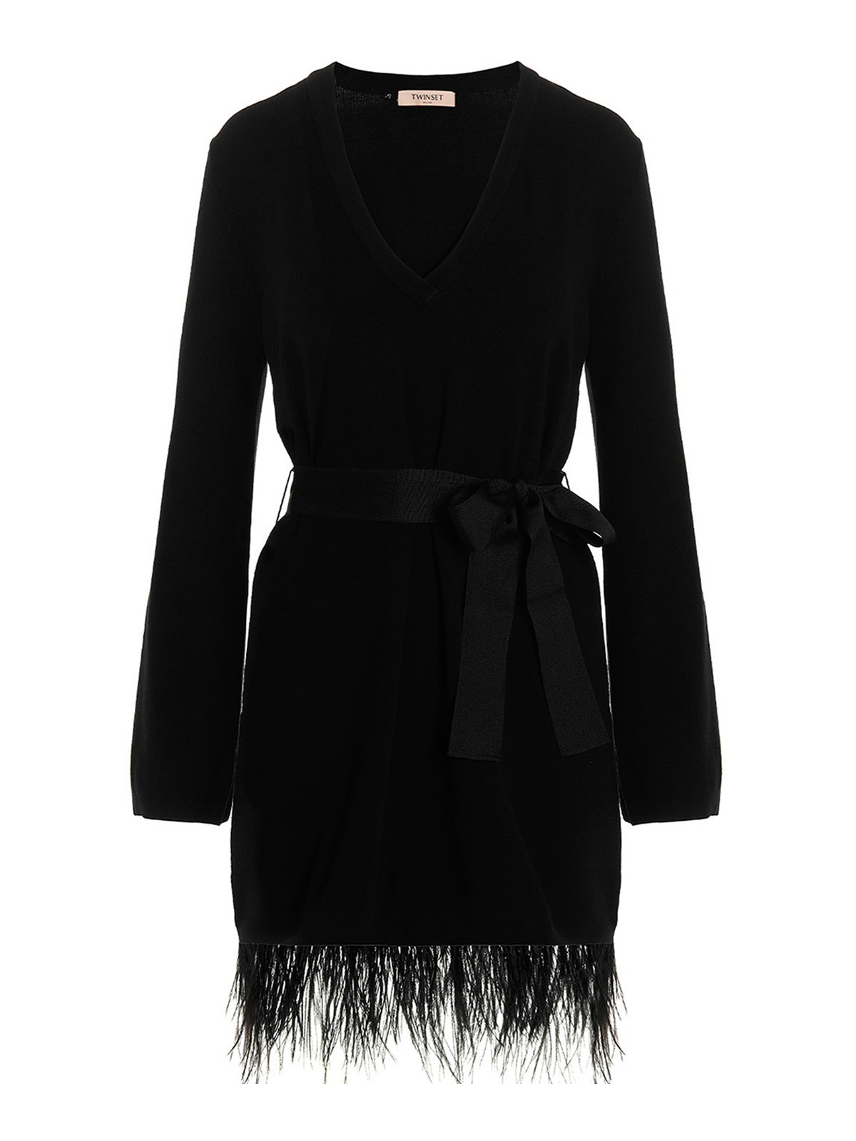 Short dresses Twinset - Belted knit dress - 222TP304100006 | iKRIX.com