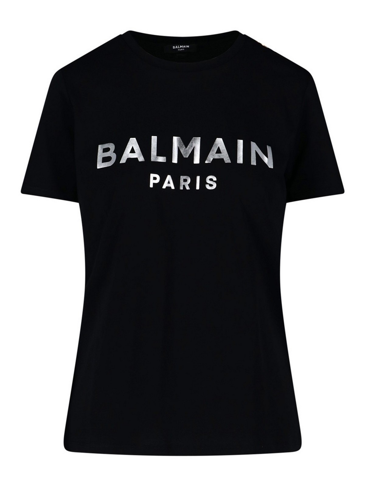 T-shirts Balmain - Logo buttons detailed T-shirt - YF1EF005BB28EAC