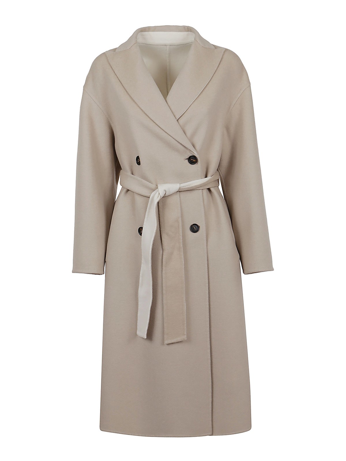 Knee length coats Brunello Cucinelli - Cashmere belted coat - ML4549680C153