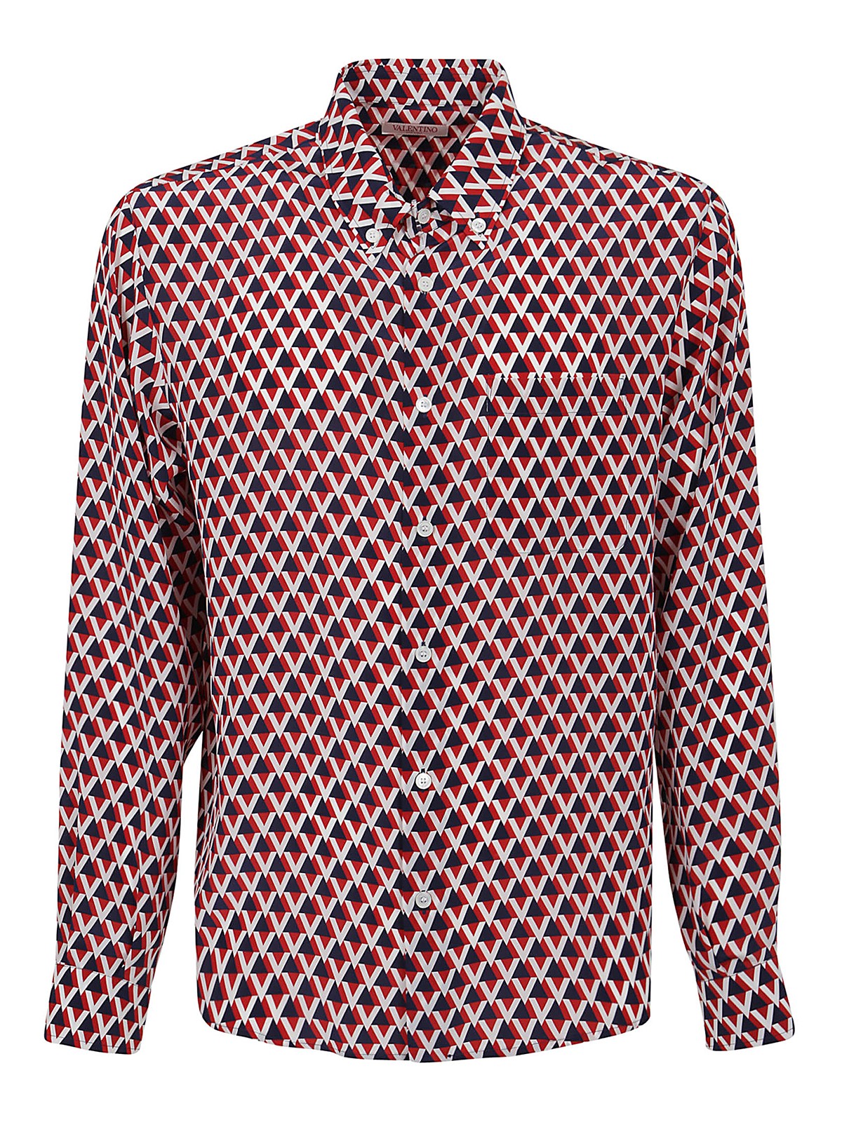 Shirts Valentino - Veehive-print silk shirt - VABK008KN7R1 | iKRIX.com