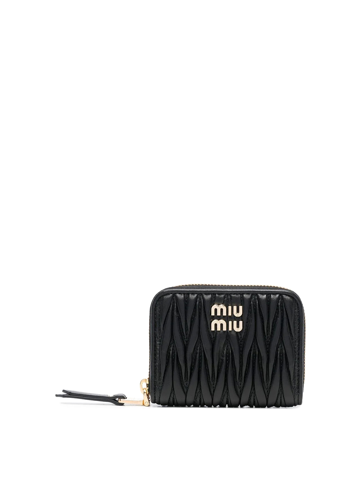Wallets & purses Miu Miu - Logo-plaque matelassé leather wallet ...