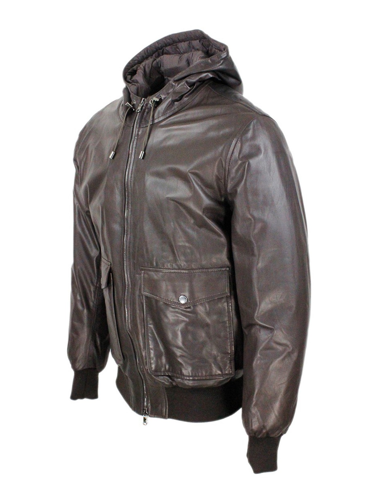 Leather jacket Barba - Leather hooded 