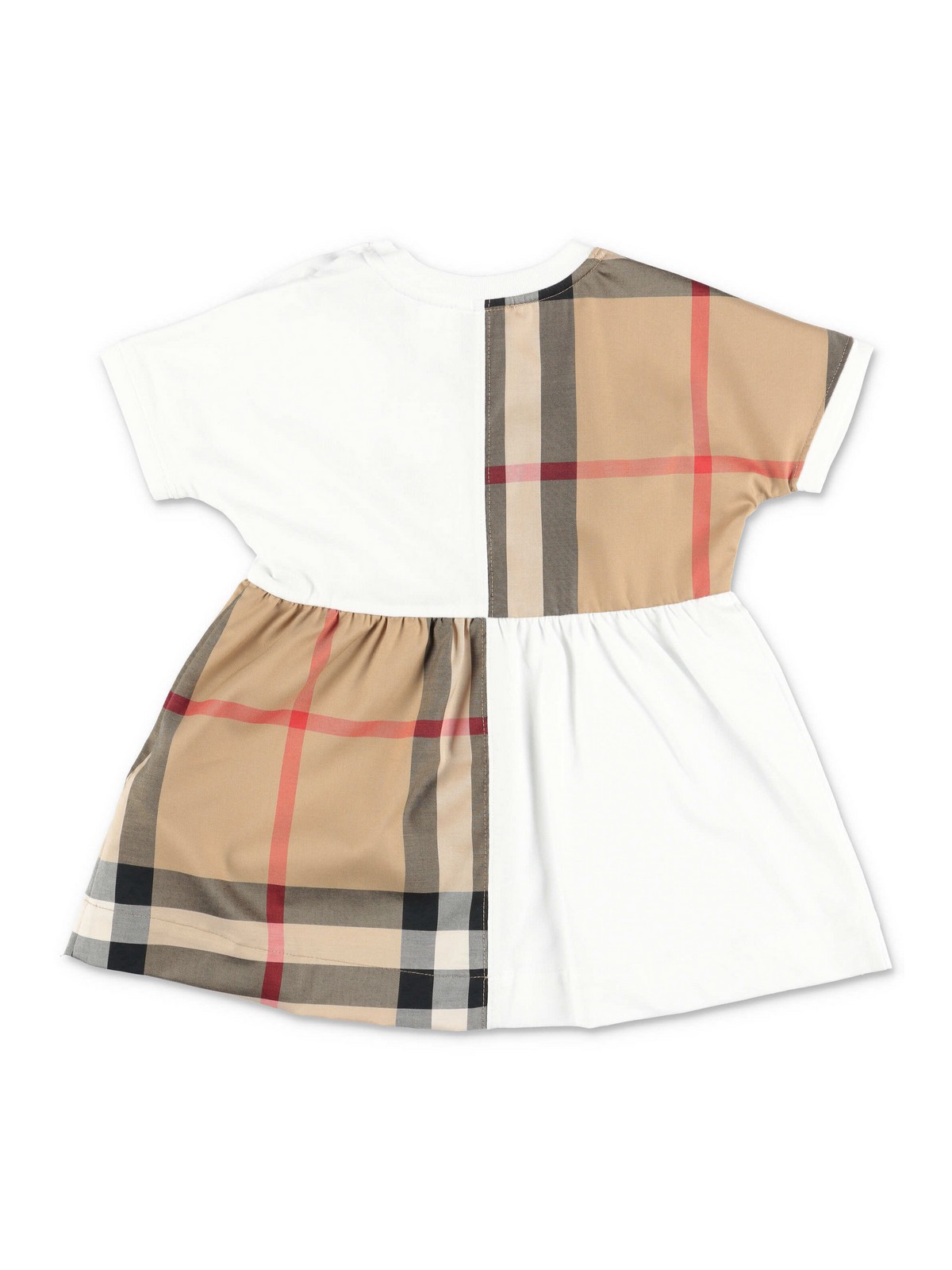 Short dresses Burberry - White & check cotton dress with diaper cover -  8048628A1464B