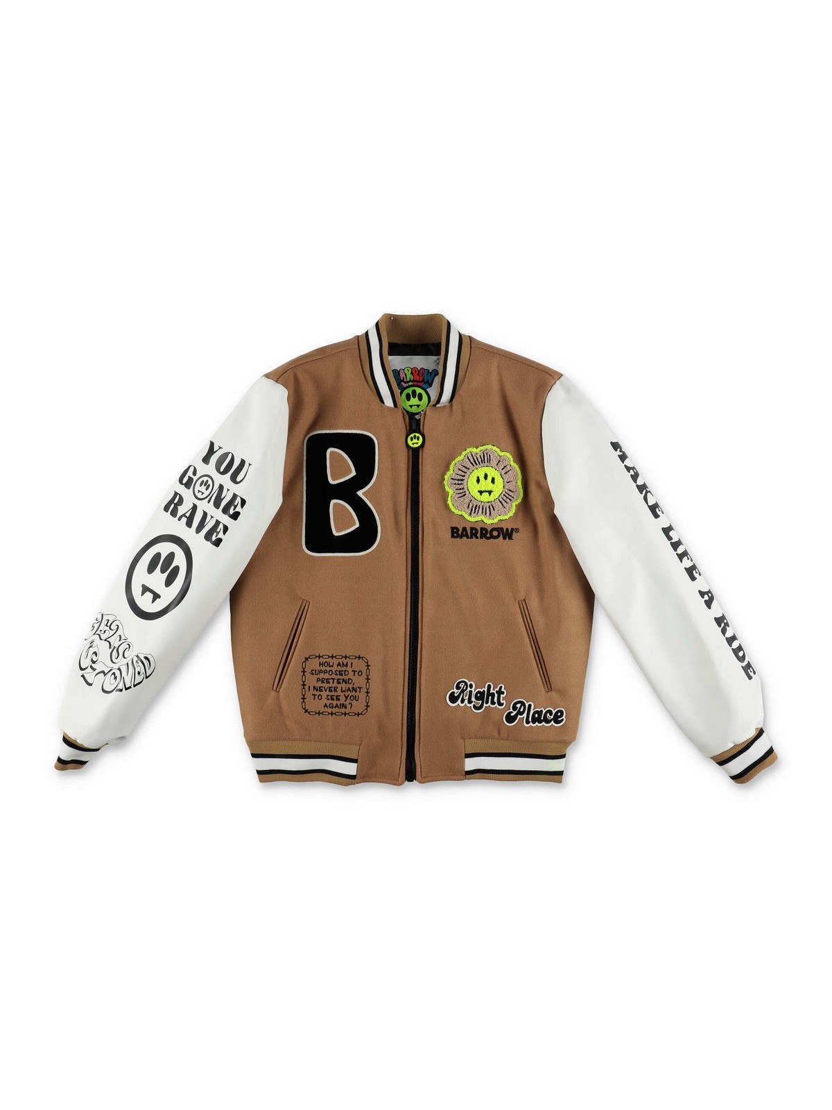 Casual jackets Barrow Beige wool cloth varsity jacket 032088094T