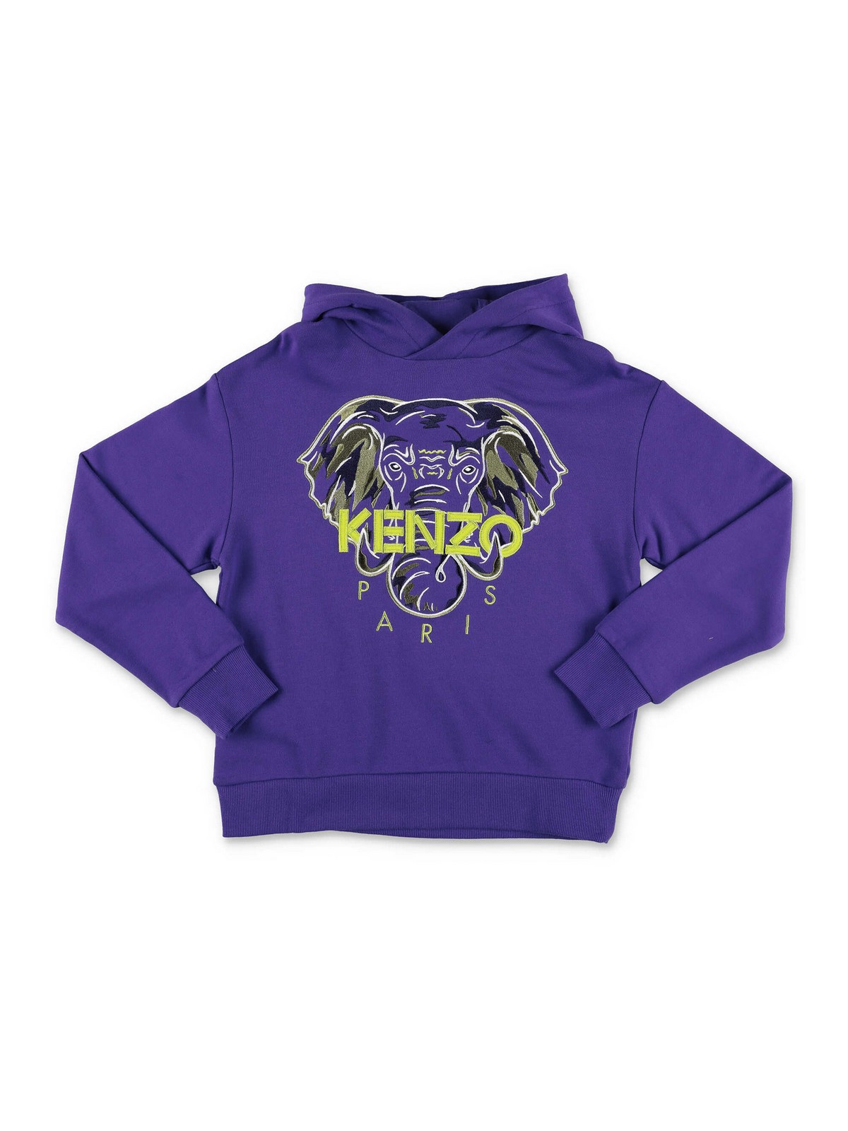 Kenzo Elephant Purple Cotton Hoodie
