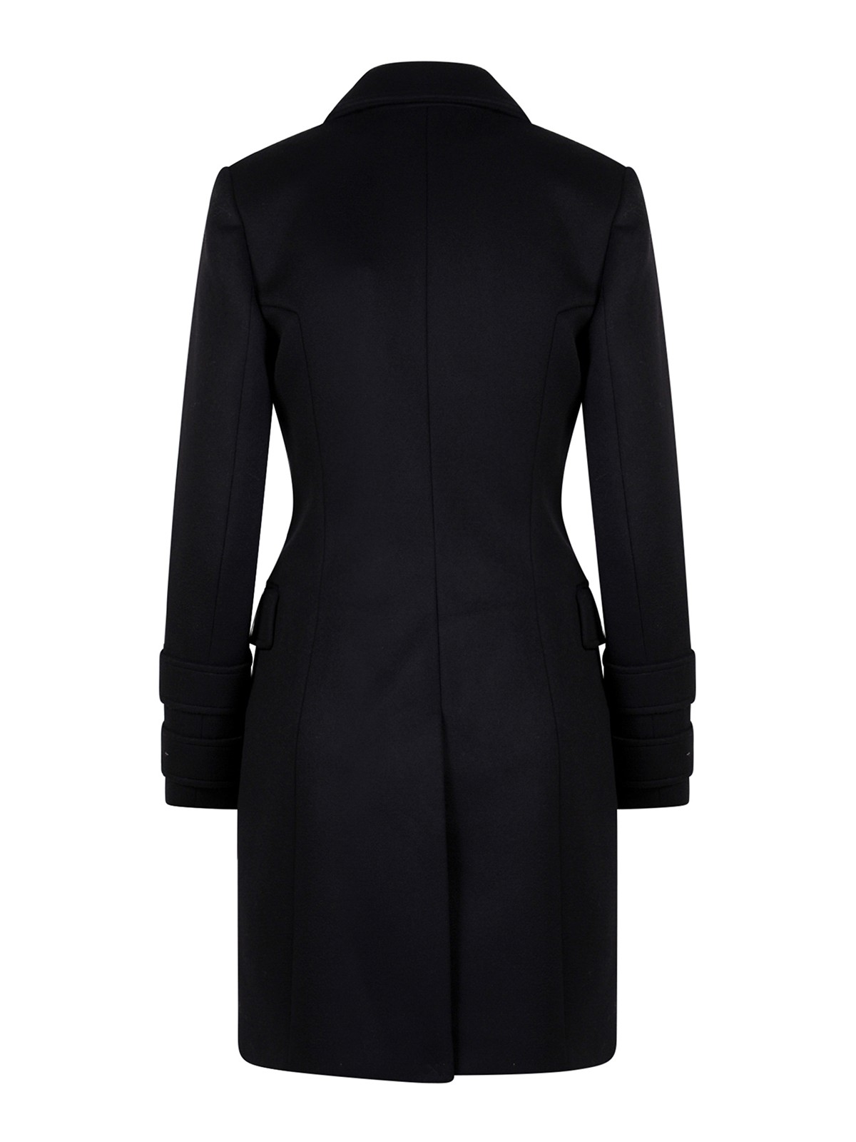 Short coats Balmain - Virgin wool coat with iconic gold buttons ...