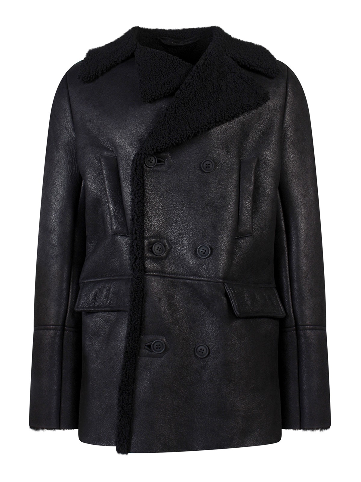 Leather jacket Salvatore Santoro - Double-breaasted sheepskin jacket ...