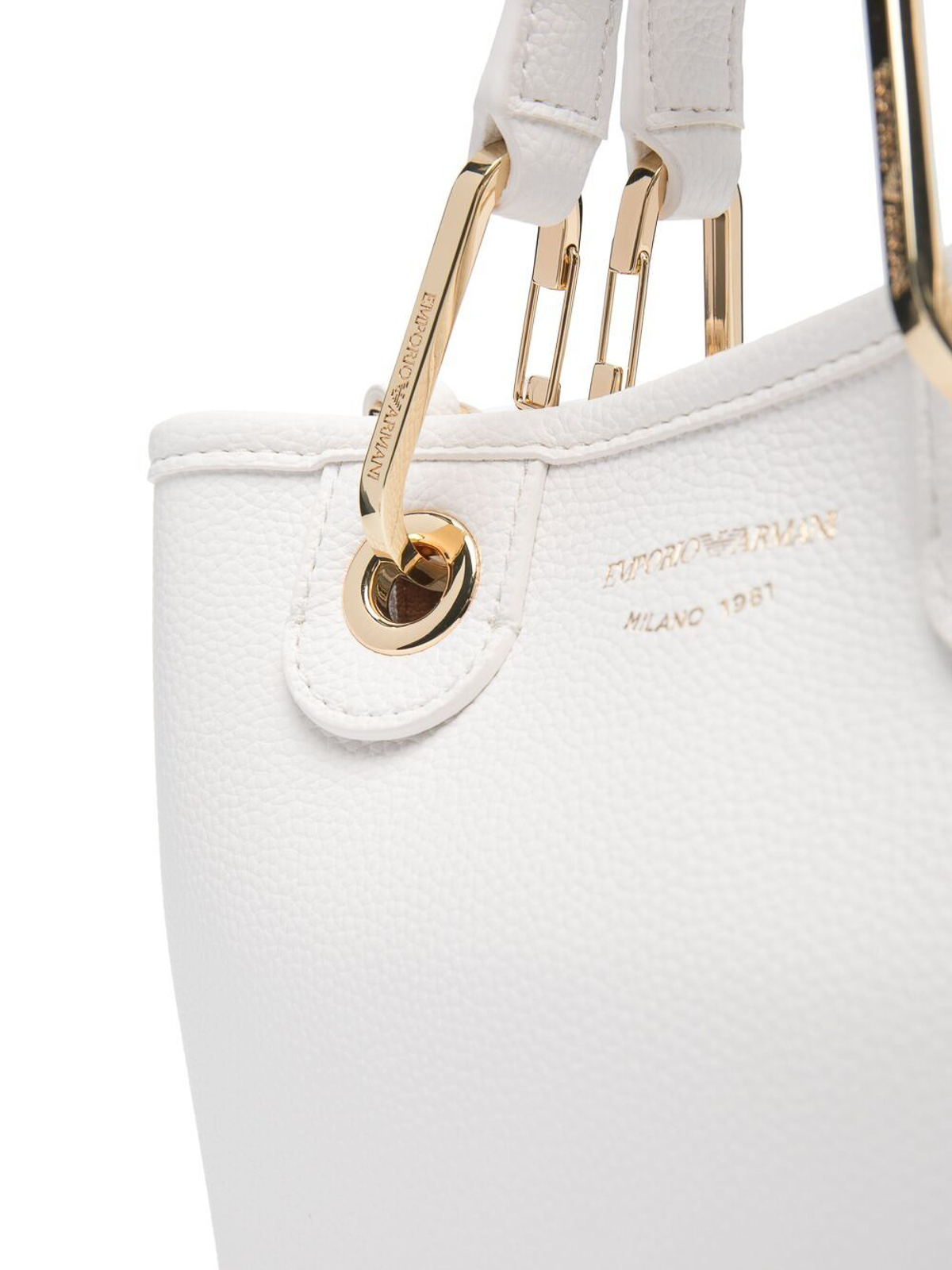 Totes bags Emporio Armani - White faux leather logo-strap tote -  Y3D176YFO5B85219