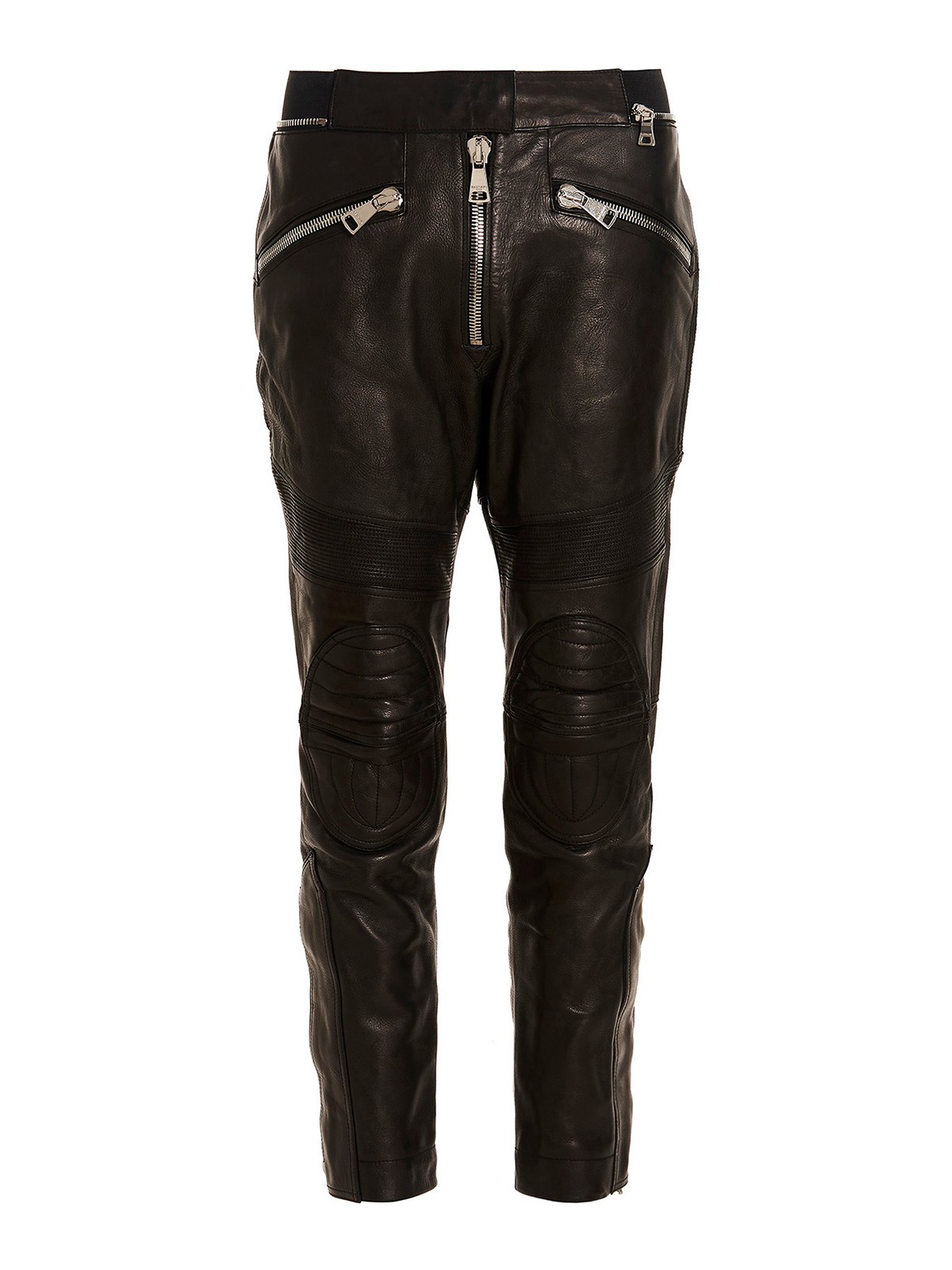 Leather trousers Balmain - Leather pants - YH0QH014LB860PA | iKRIX.com