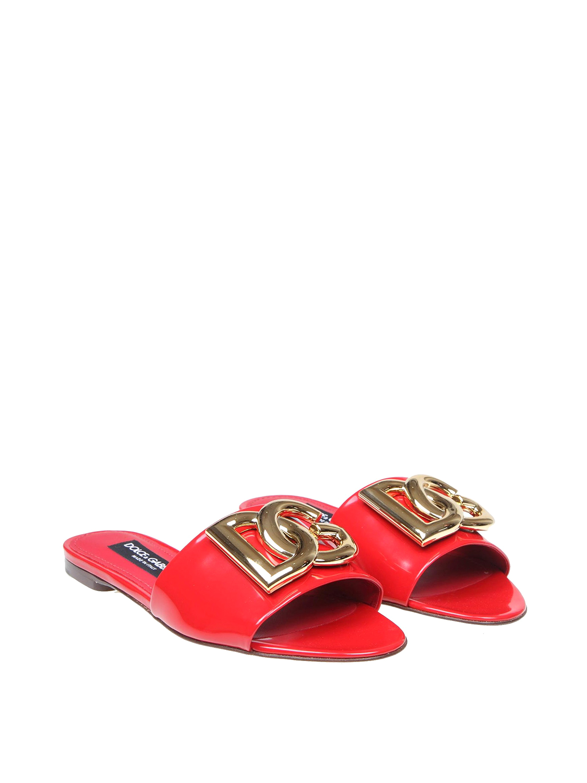 Sandals Dolce & Gabbana - Sandal in patent leather with logo -  CQ0455A10378M307