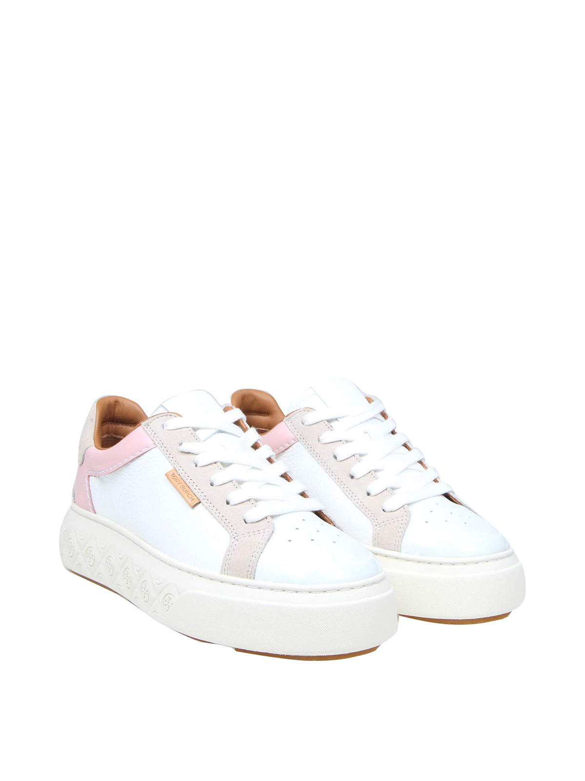 Trainers Tory Burch - Ladybug sneaker in white and pink leather - 143066650