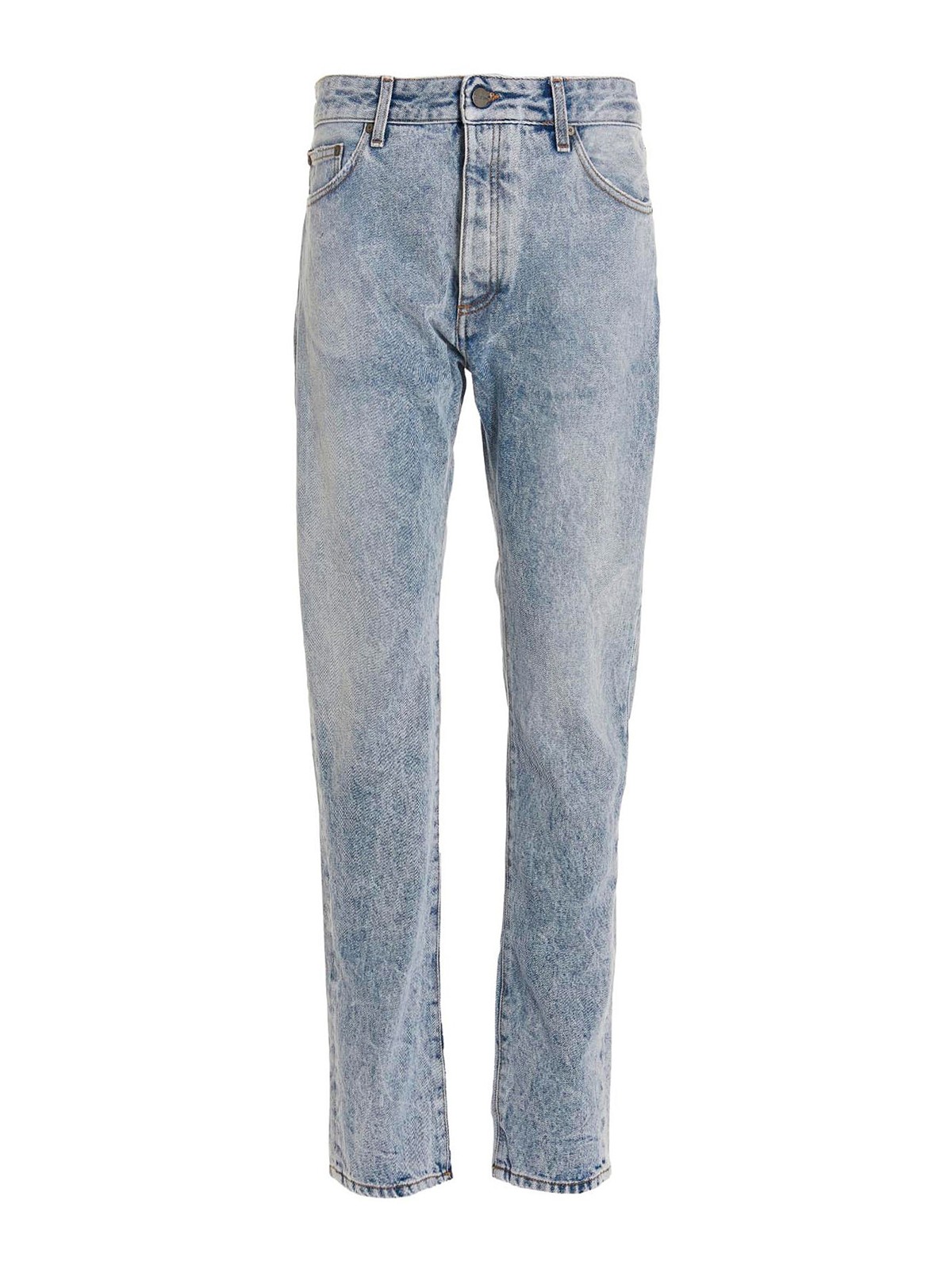 Skinny jeans Palm Angels - Curved logo cotton denim jeans ...