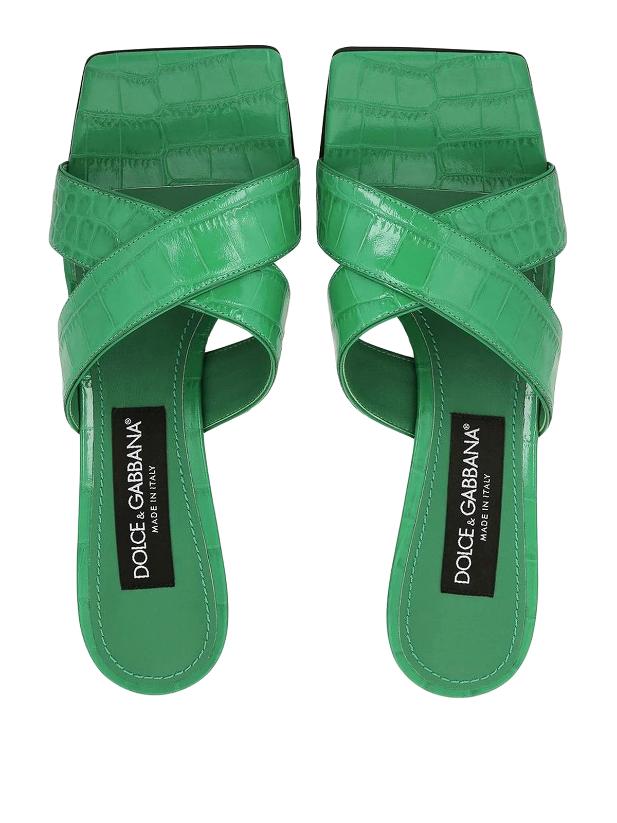 Sandals Dolce & Gabbana - Logo-embossed coconut-effect leather sandals -  CR1377AH4818Z502