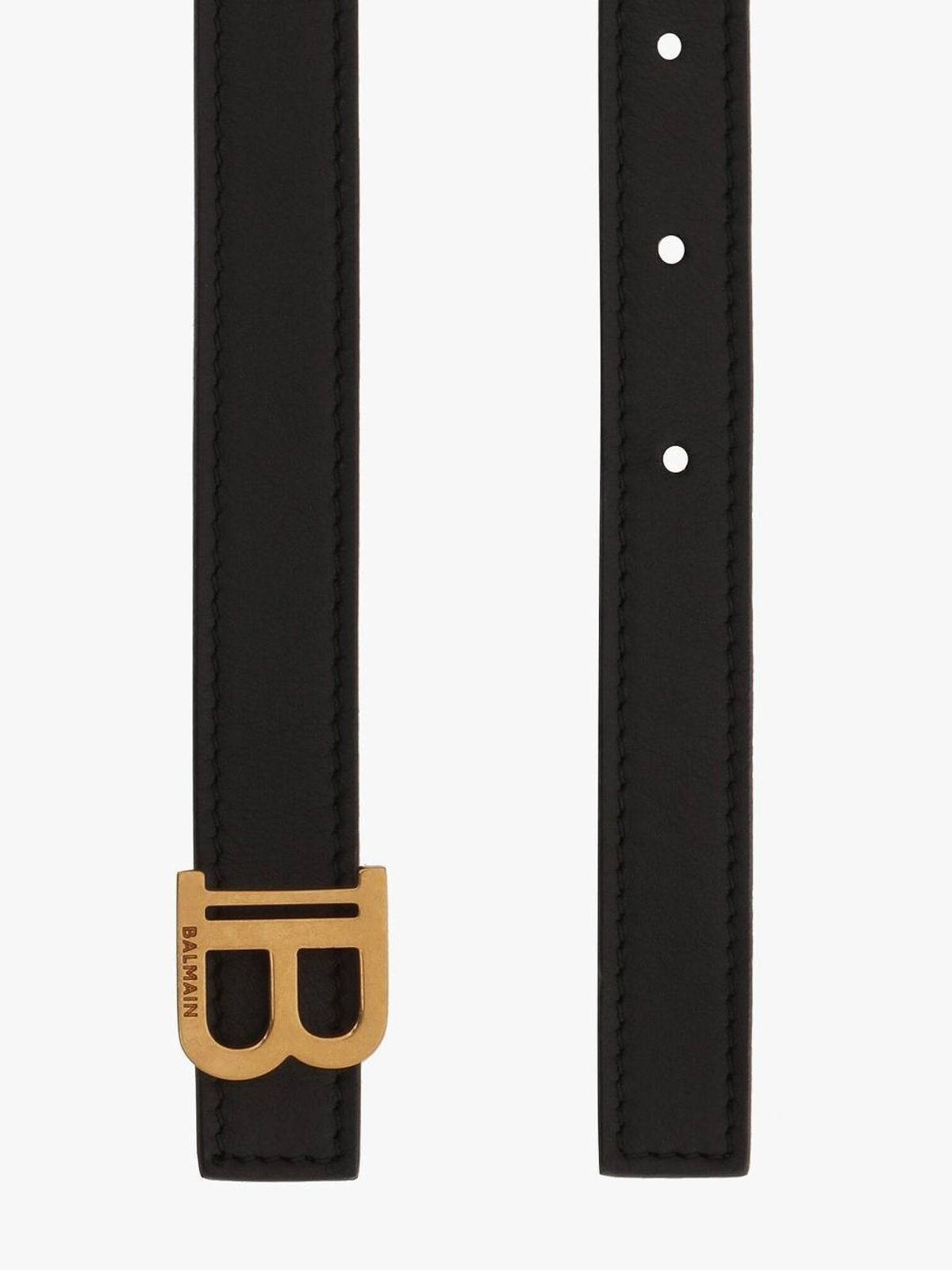 Frank Worthley dichtheid Oeganda Belts Balmain - Leather belt with logo buckle - AN1WJ000LVTL0PA