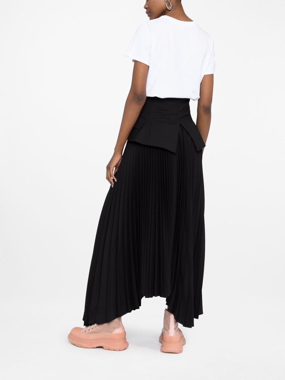 zara pleated culottes black