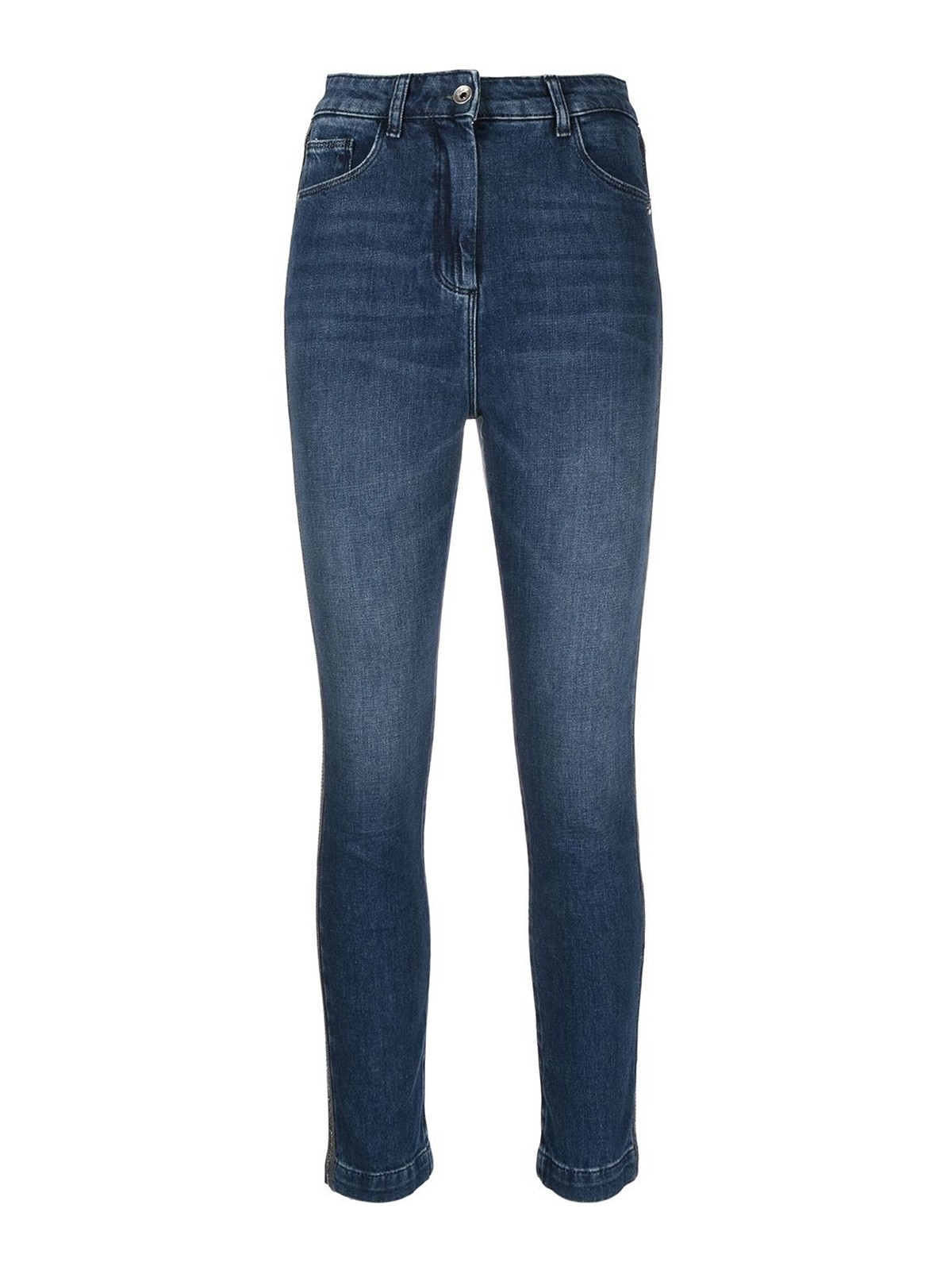 stof in de ogen gooien operatie constant Skinny jeans Patrizia Pepe - Skinny jeans with rhinestone band at the side  - 8P0505D038C946
