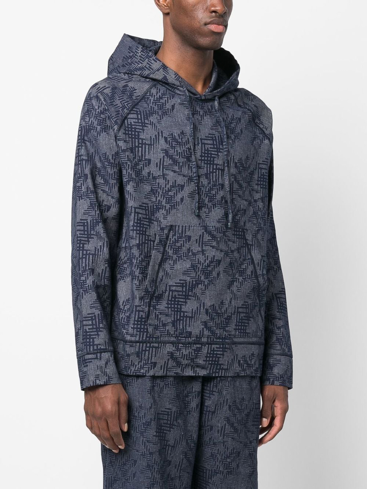 Sweatshirts & Sweaters Emporio Armani - All-over graphic print hoodie with  pocket - 3R1B6P1NV4Z0920