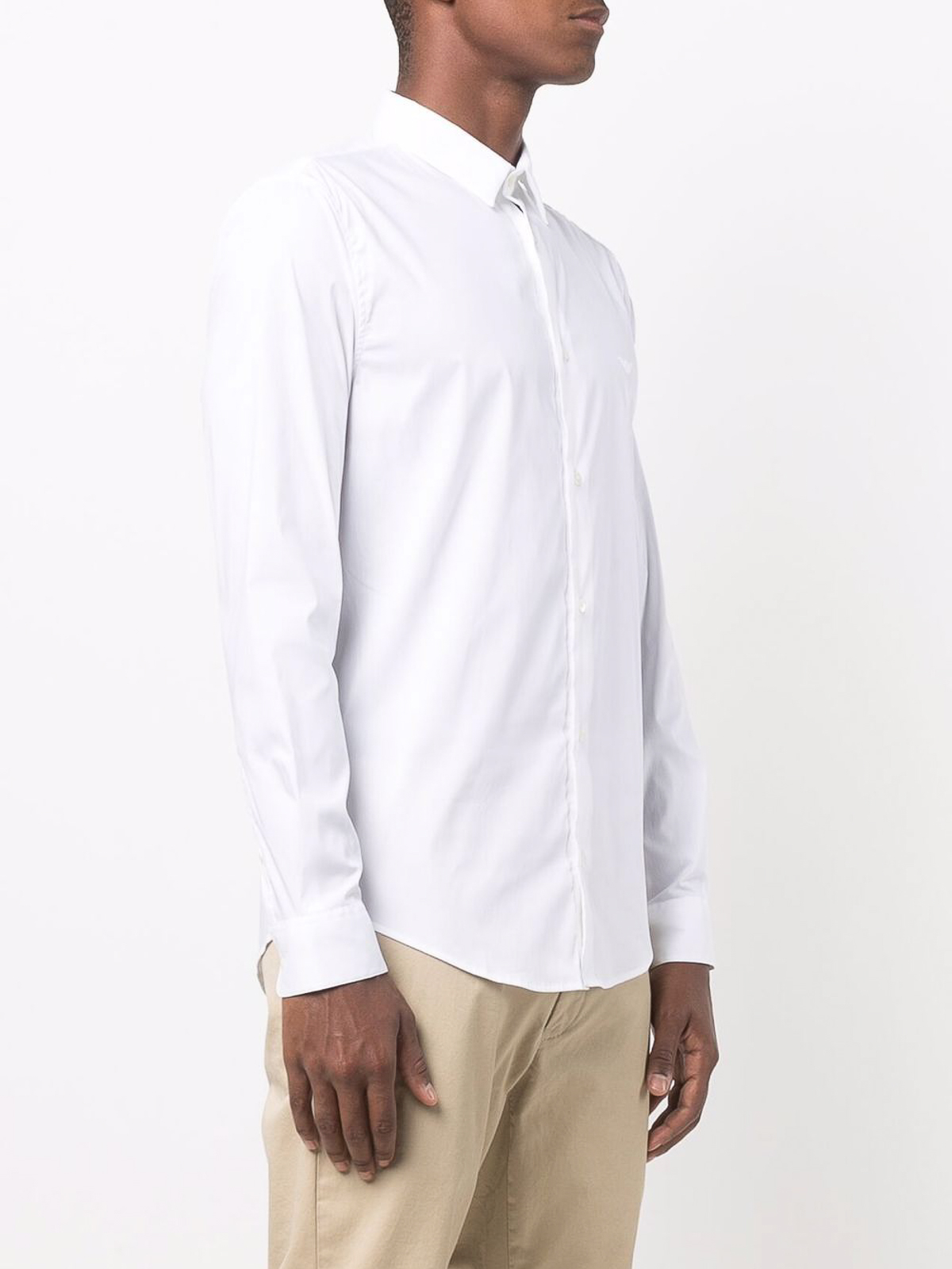 financiën Sinewi pellet Shirts Emporio Armani - Cotton shirt with logo and classic collar -  8N1C091NI9Z0100
