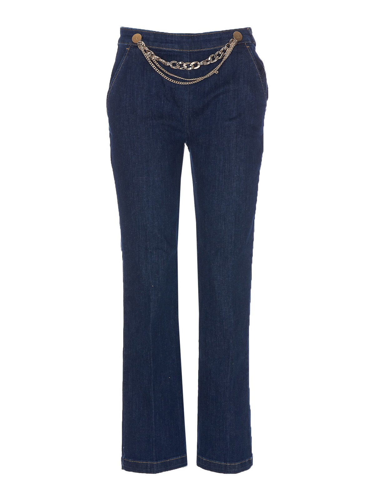 Straight leg jeans Liu Jo Skinny jeans with zip and chain detail