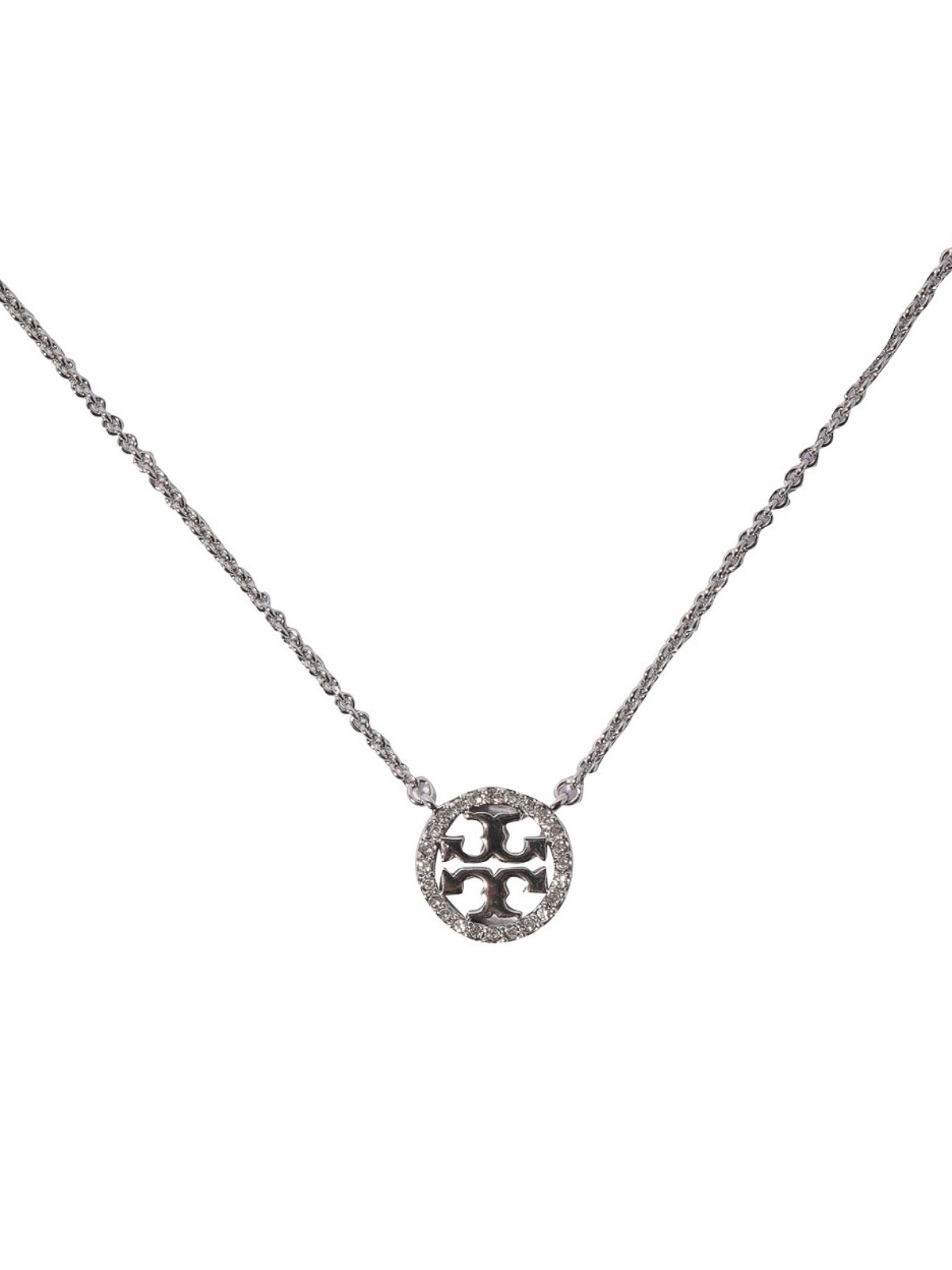 Necklaces & Chokers Tory Burch - Silver tone necklace with charm and  crystals - 53420042