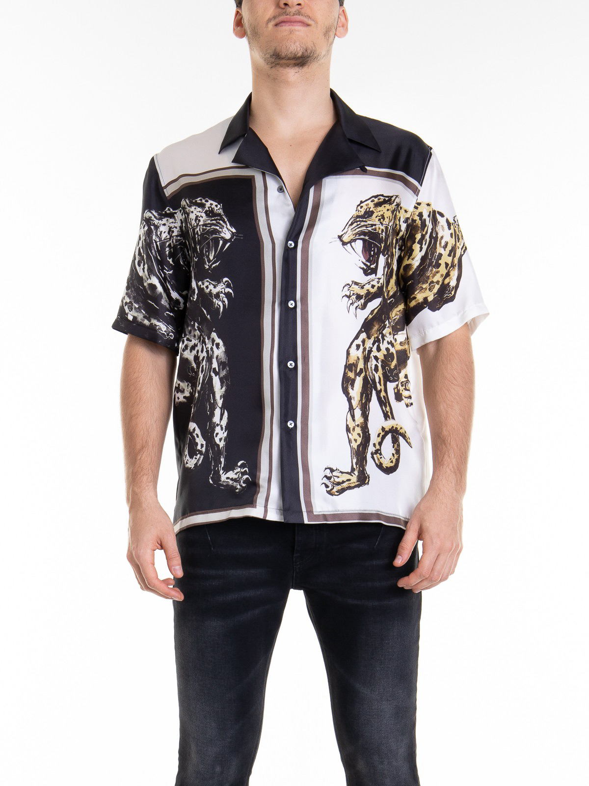 verjaardag fax Bowling Shirts Roberto Cavalli - Animal print silk shirt - QRT7252NS2009000