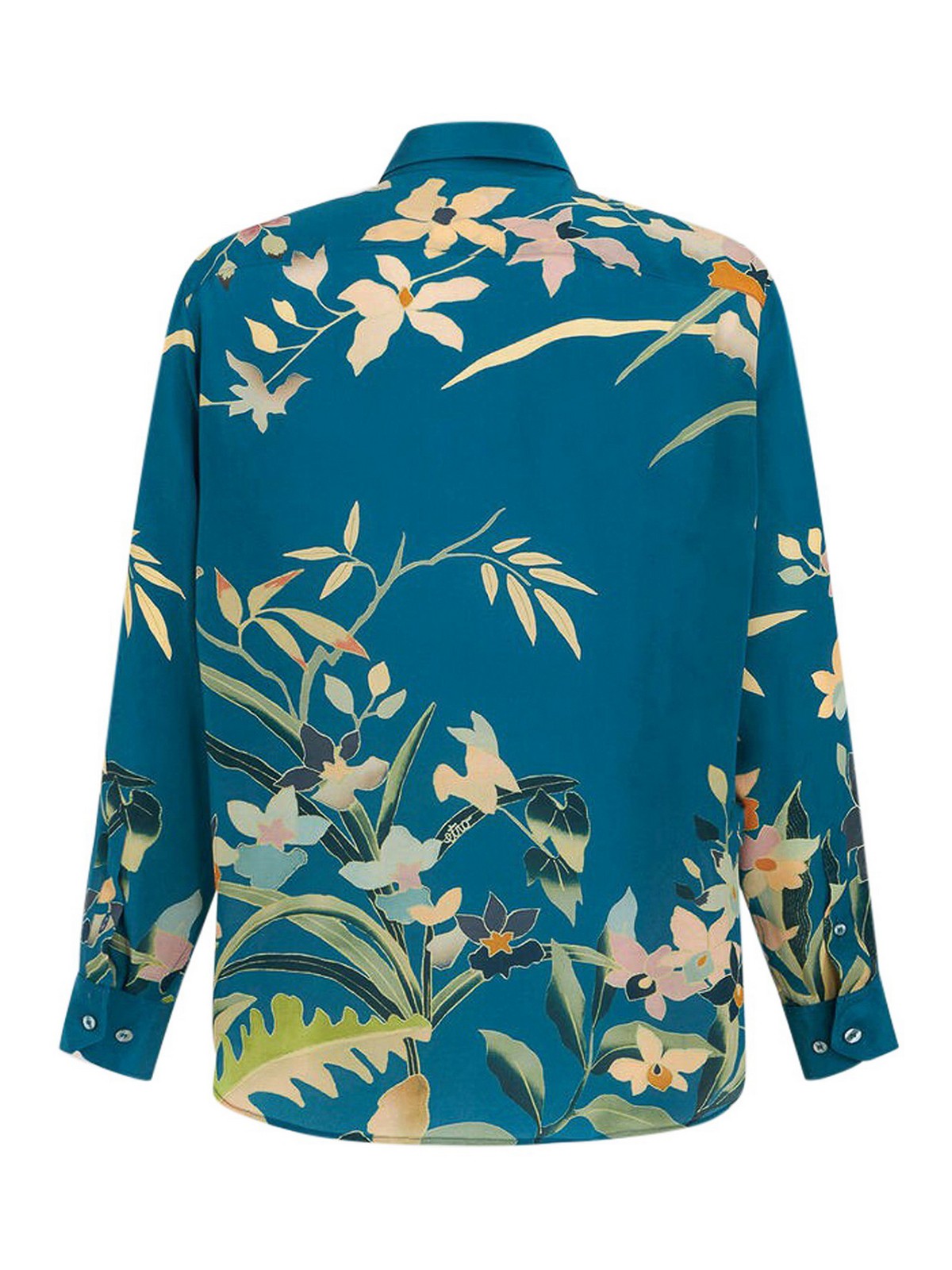 Inactief Peer bijkeuken Shirts Etro - Floral silk shirt with pointed collar - 1K8704782250
