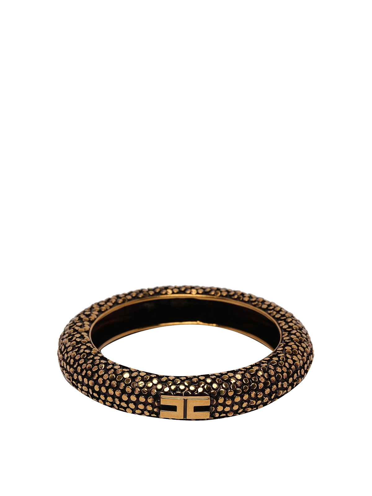 Bracelets & Bangles Elisabetta Franchi - Gold bracelet with plaque logo ...