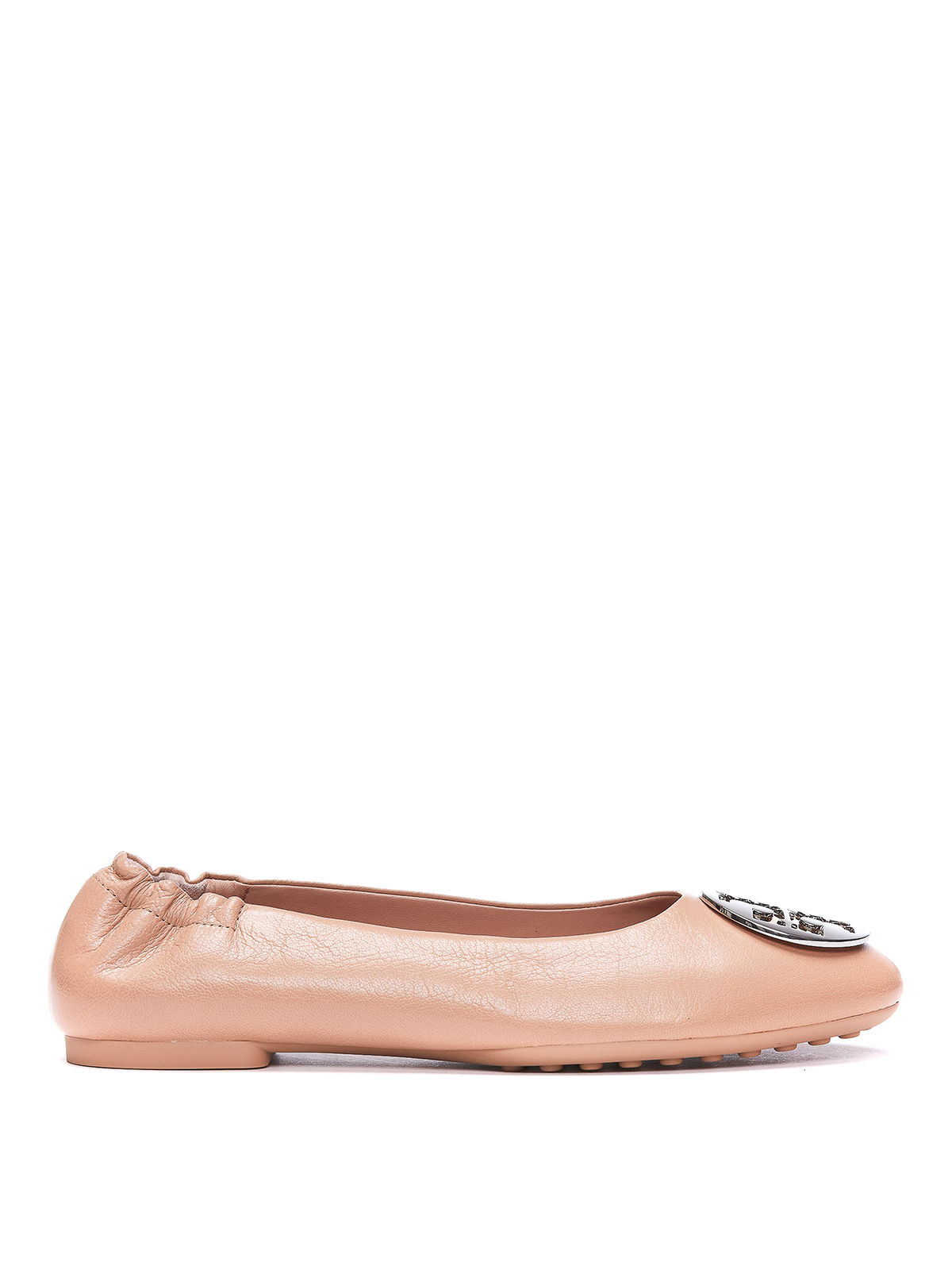 Flat shoes Tory Burch - Leather Claire flats with logo plaque - 147379236