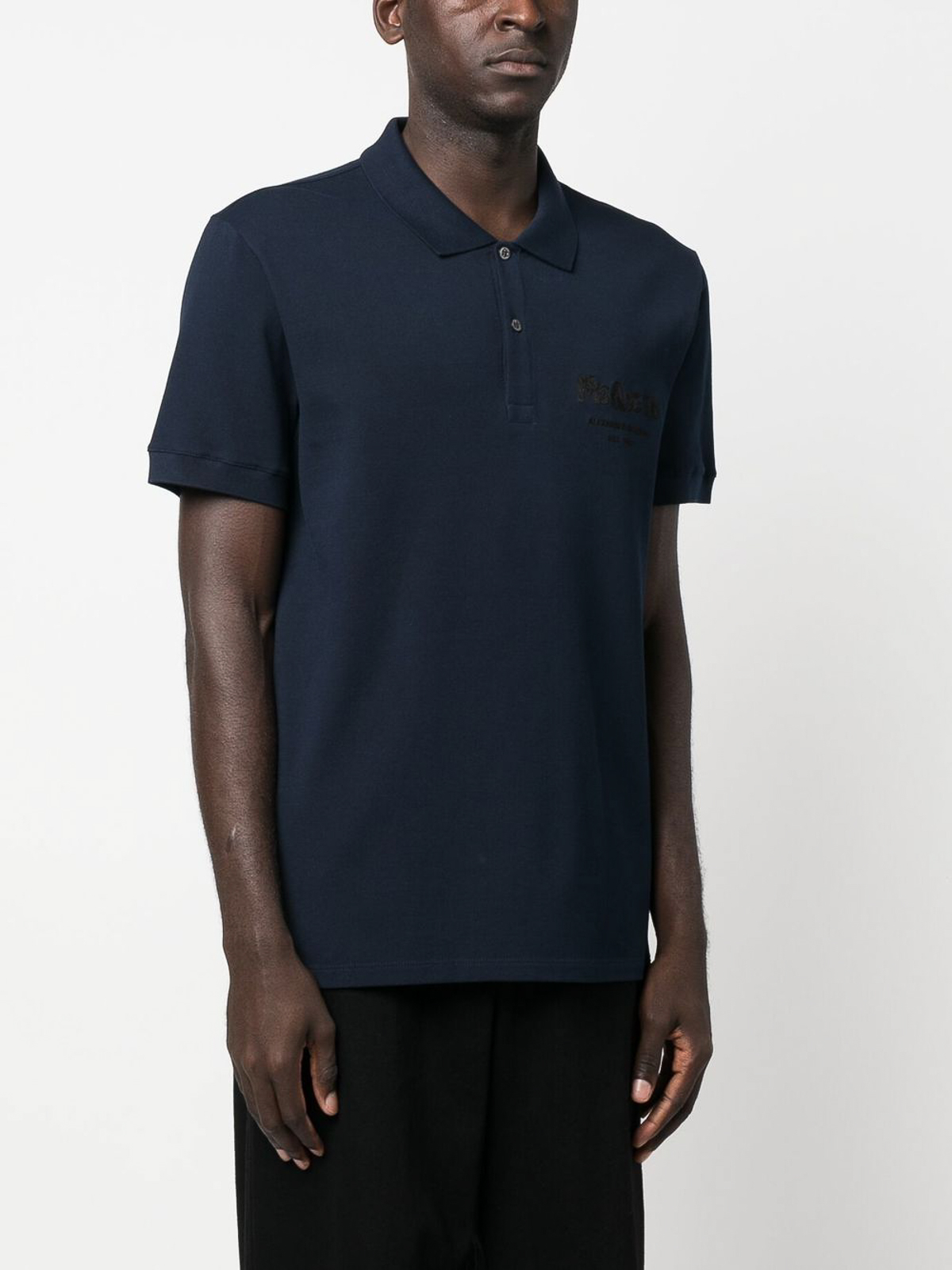 Polo shirts Alexander Mcqueen - Logo-embroidered polo shirt ...