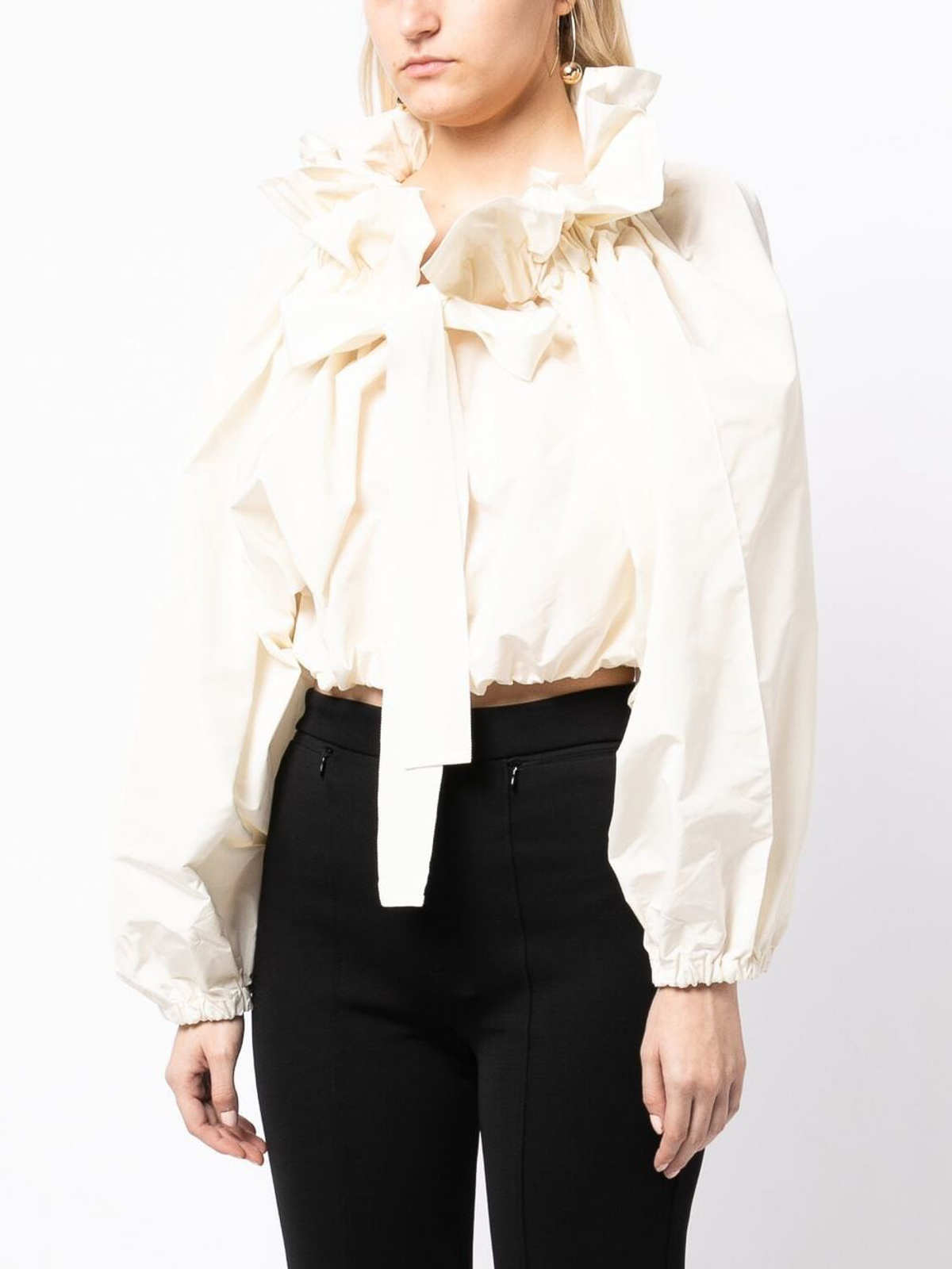 Blouses Patou - Grosgrain-tie puff-sleeve top - TO0320011007W | iKRIX.com