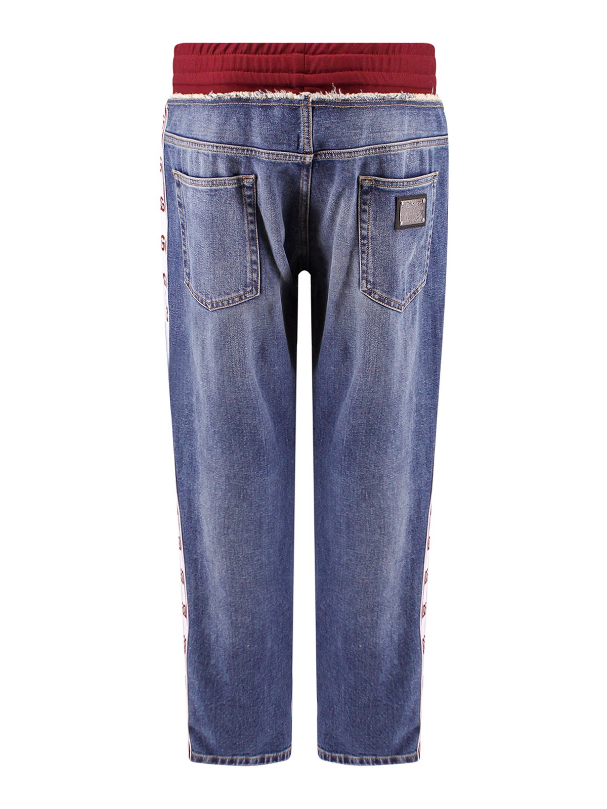 Straight leg jeans & Gabbana - Jeans with dg side band - GVXIADG8HJ3S9001