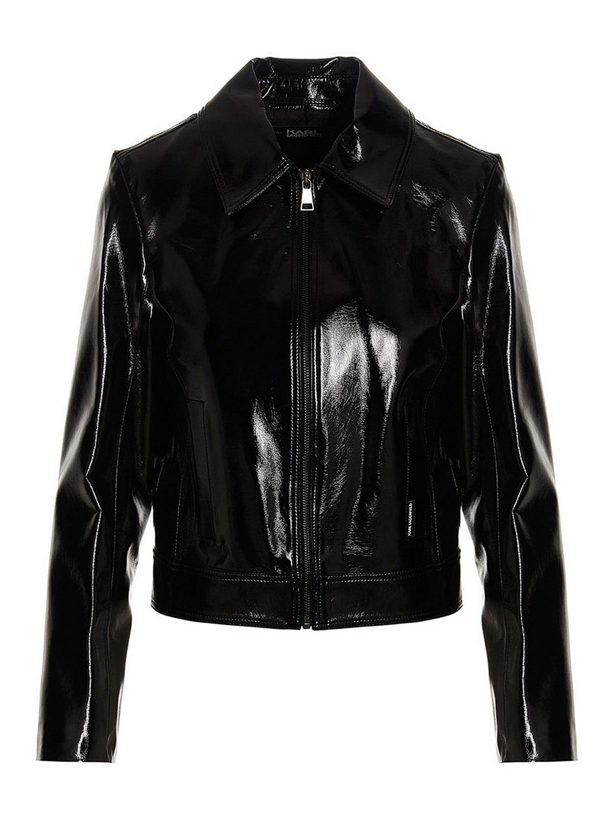 Leather jacket Karl Lagerfeld - Vinyl-effect jacket with a zip ...