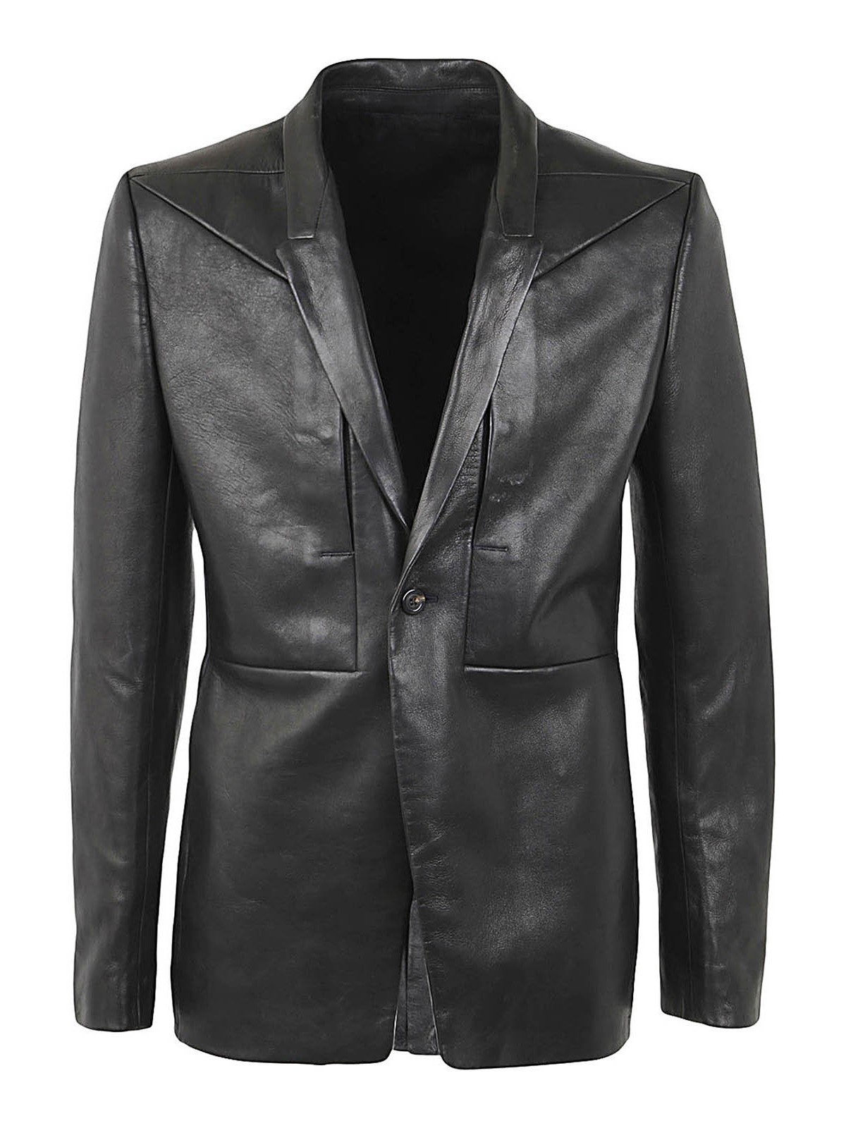 Leather jacket Rick Owens - Leather pocket soft blazer