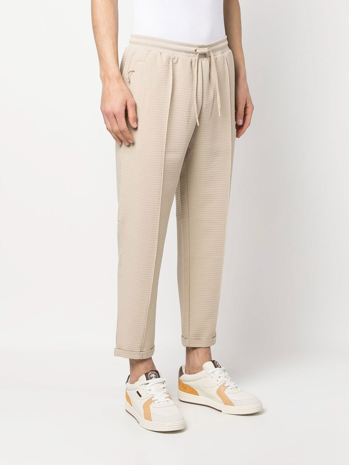 Casual trousers EA7 Emporio Armani - Waffle-effect track pants ...