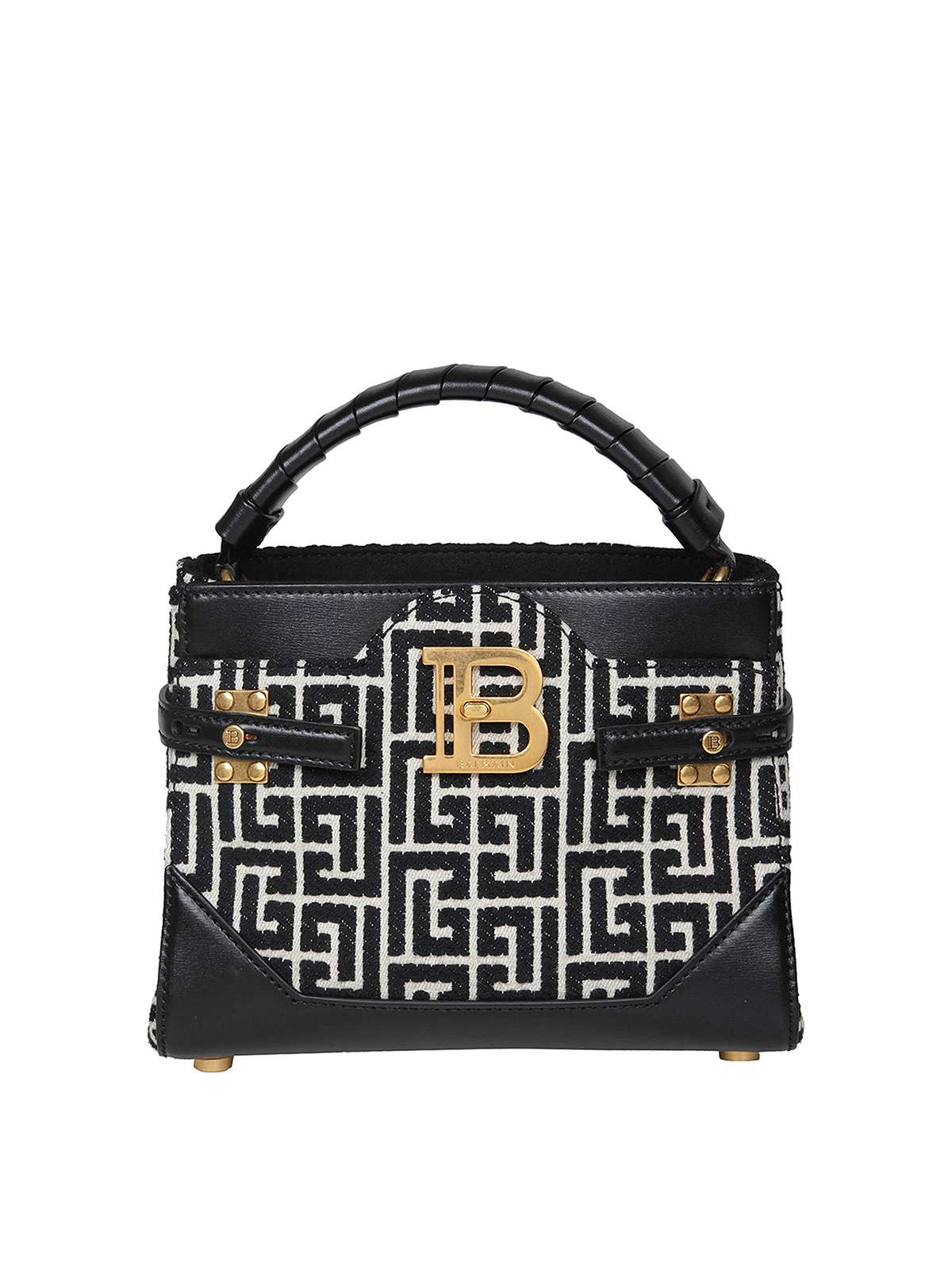 Totes bags Balmain Balmain small bbuzz bag in leather and canvas