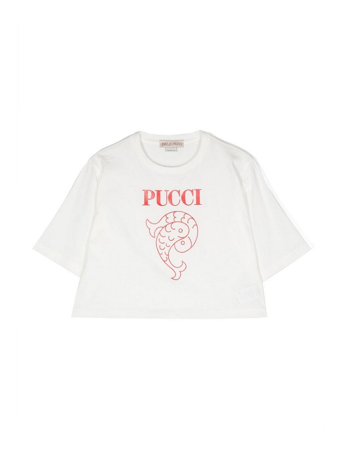 Straight leg jeans Emilio Pucci - Logo-print cotton t-shirt