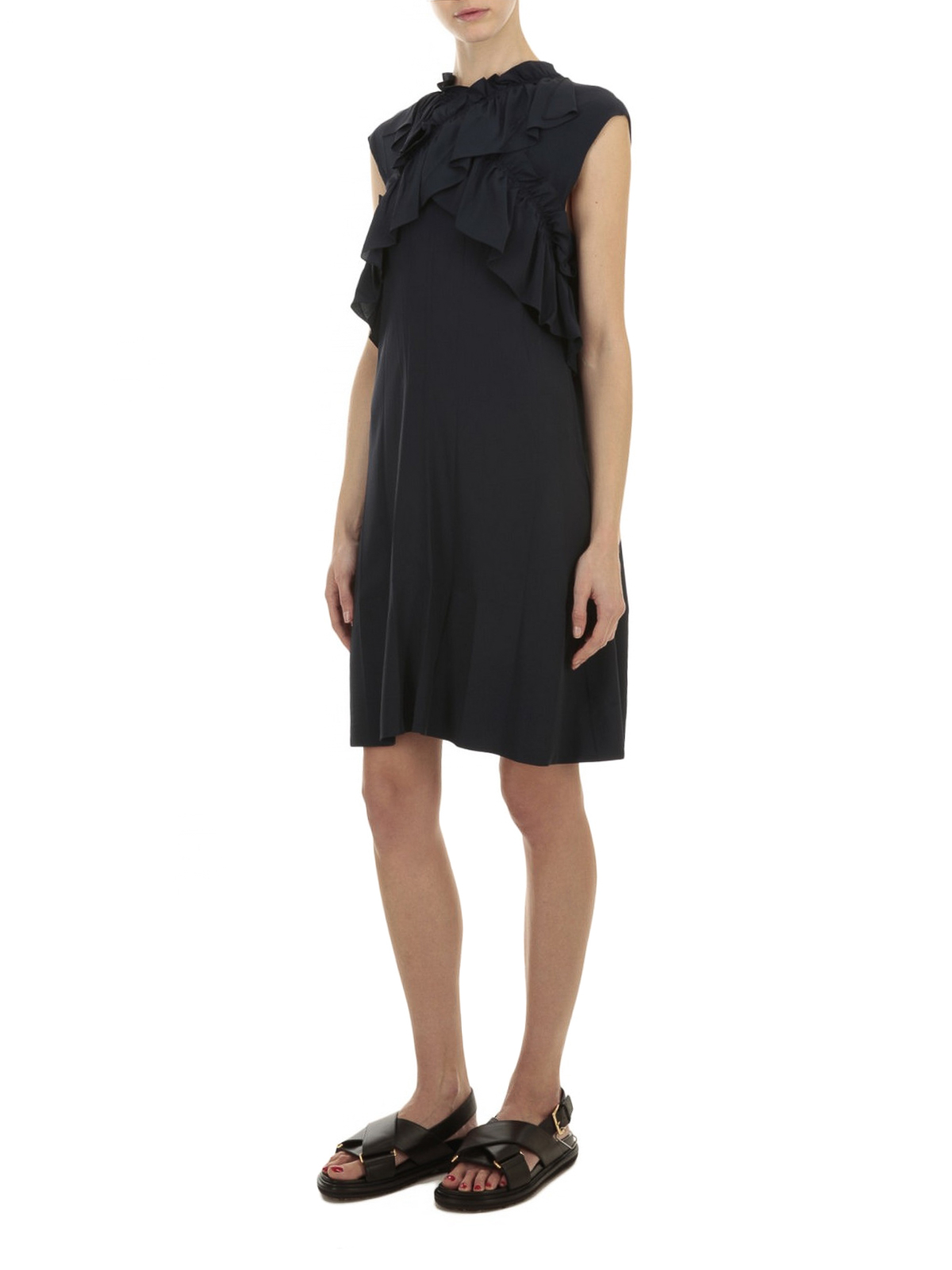crepe ruffle dress