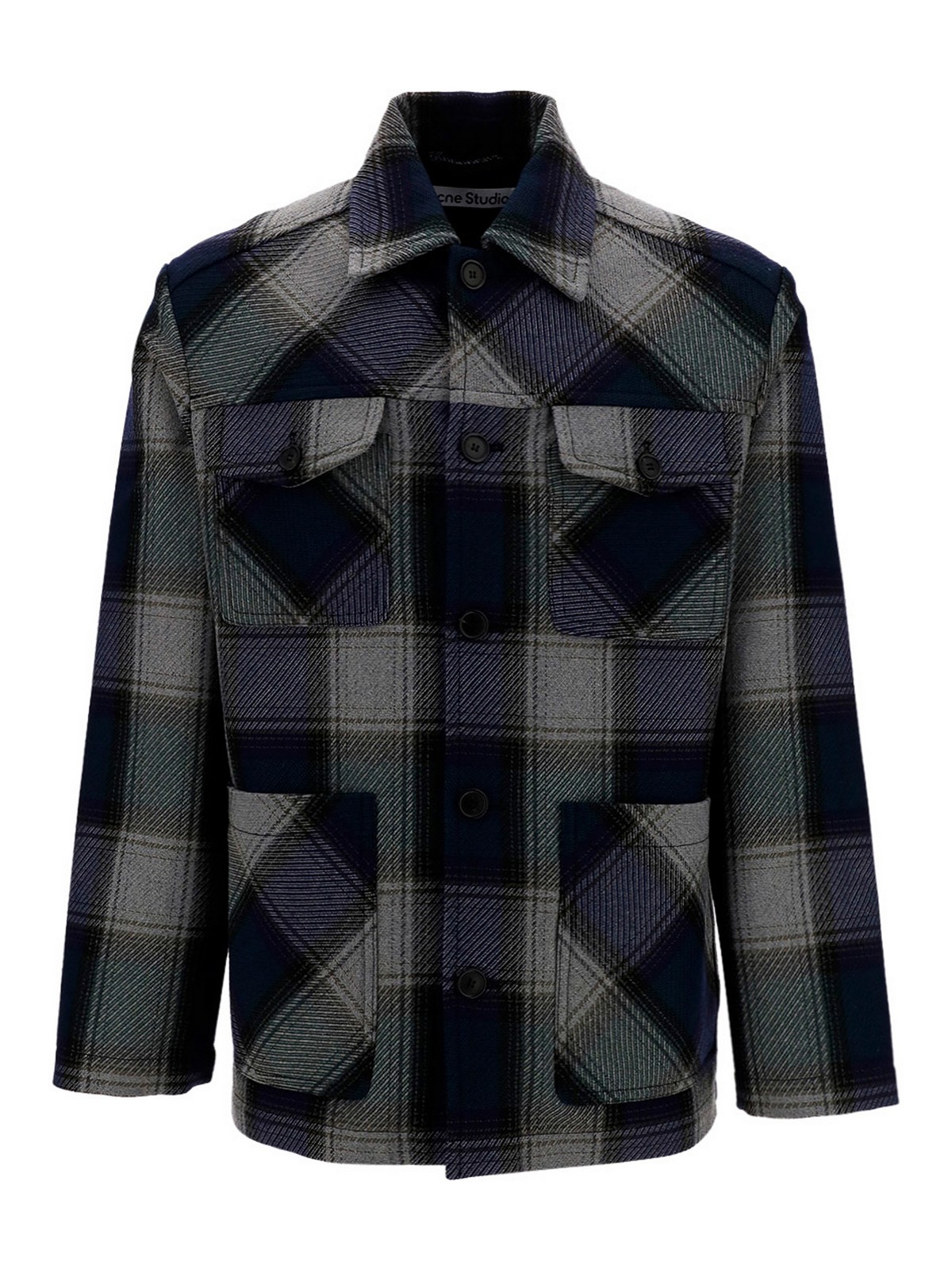 ACNE STUDIOS CHECKED WOOL BLEND JACKET