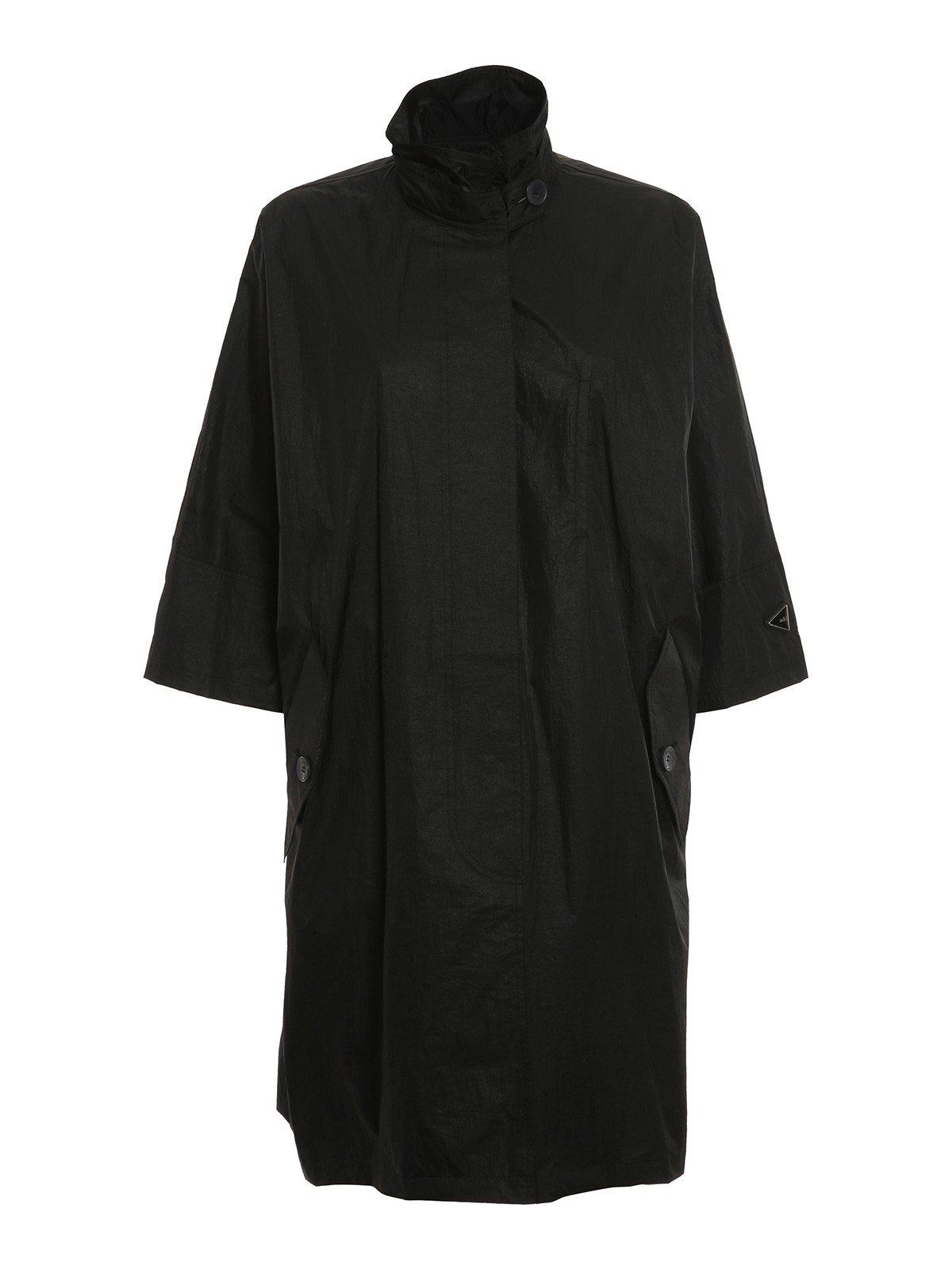 Add Oversize Nylon Coat In Black
