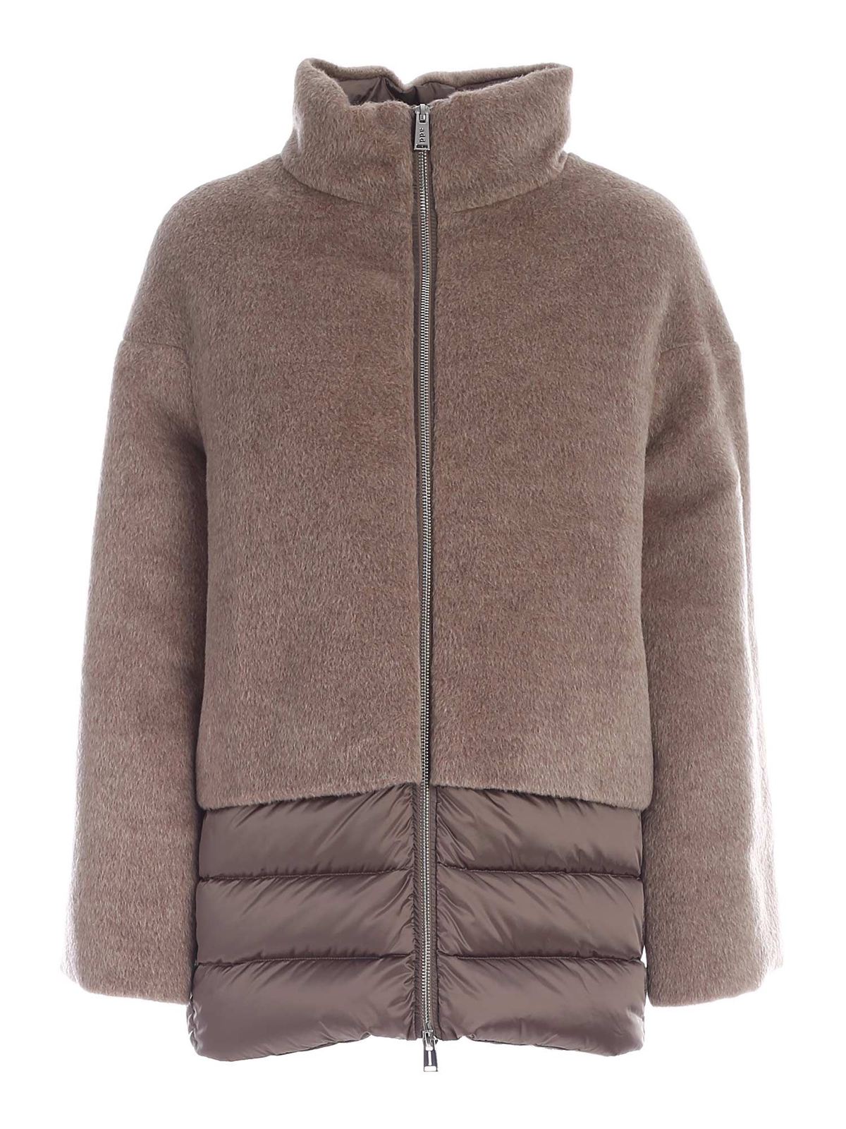 Add WOOL AND MOHAIR DETAIL DOWN JACKET IN BROWN