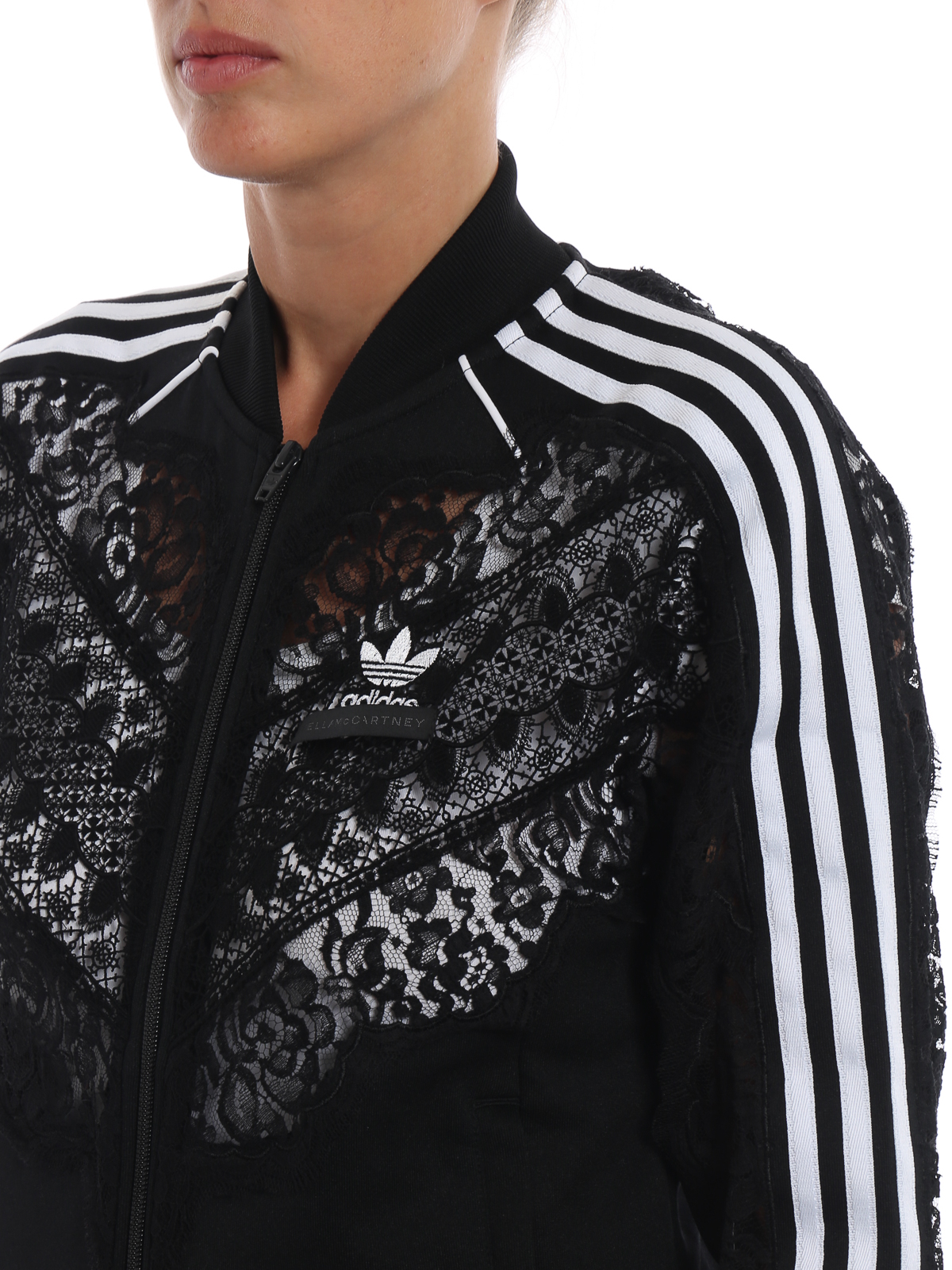 civile hurtig Imidlertid Sweatshirts & Sweaters Adidas by Stella McCartney - See-through lace detail  black sweat jacket - 536035SLW391000