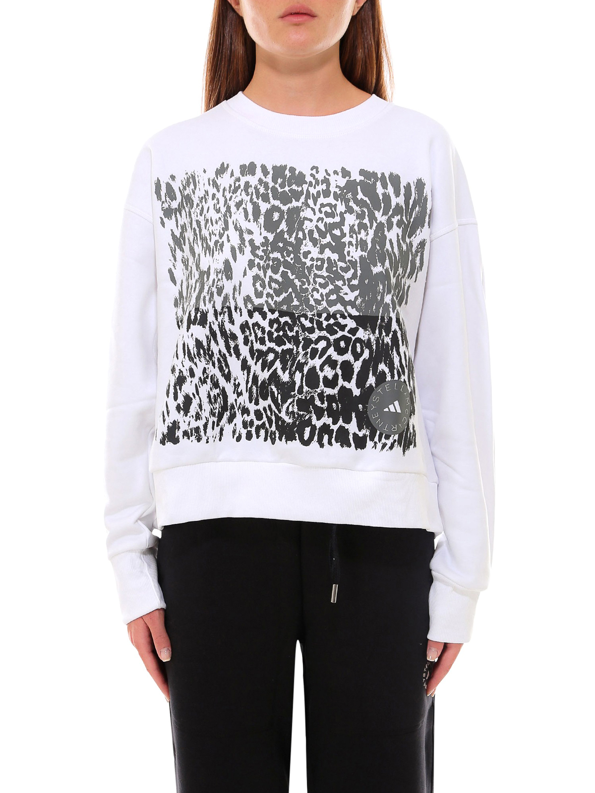 Sweatshirts & Sweaters Adidas by Stella - Animal printed cotton sweatshirt - GL4152WHITE