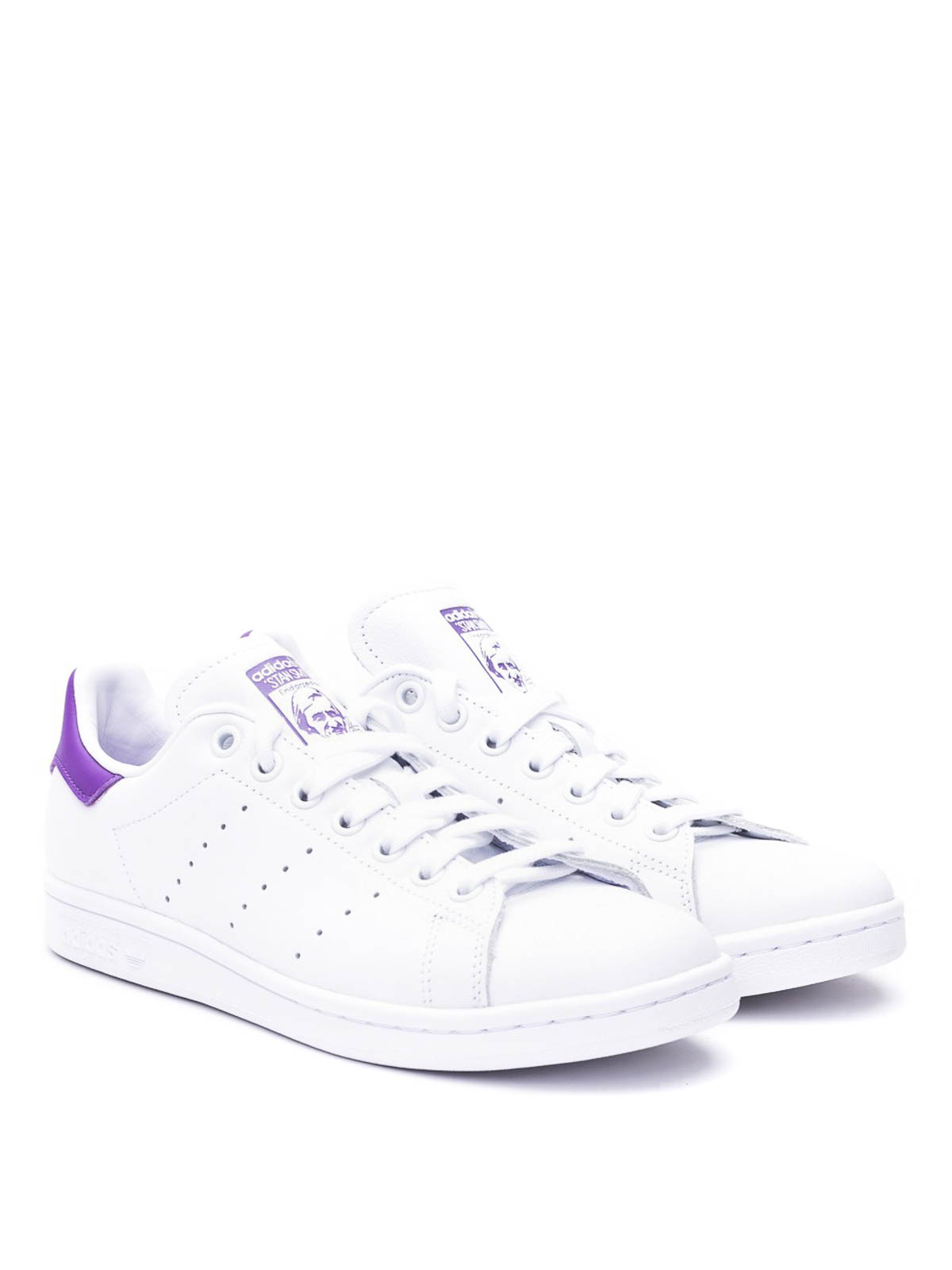 Stan Smith white and purple sneakers 