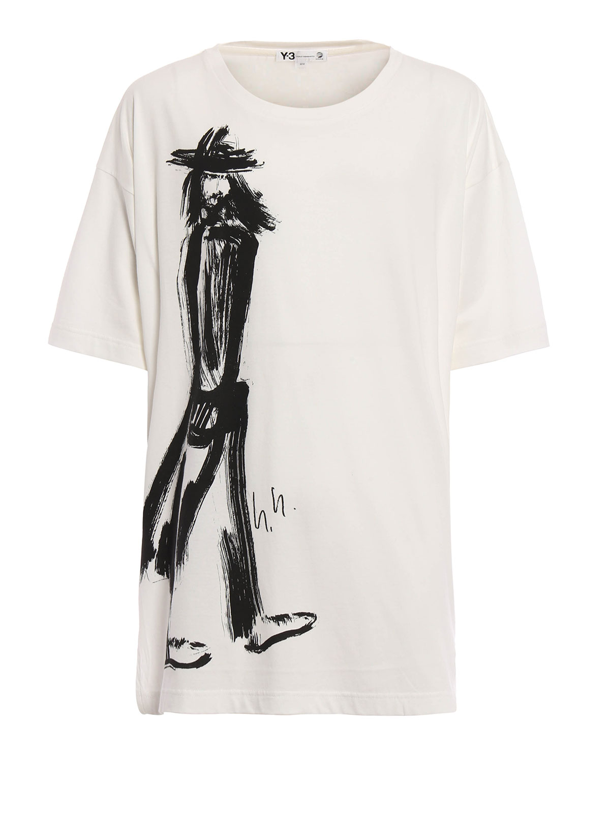 Adidas Y-3 - Print cotton T-shirt - AP7078CWHITECWHITE